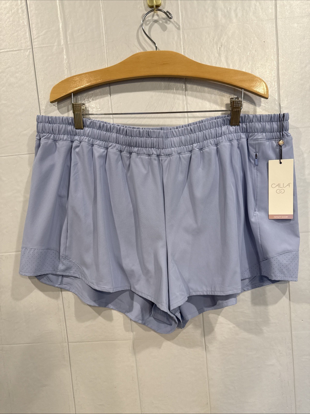 CALIA Sz XXL NWT Mid Rise Infinity Short Run Collection Peri Dusk Blue Ret: $44