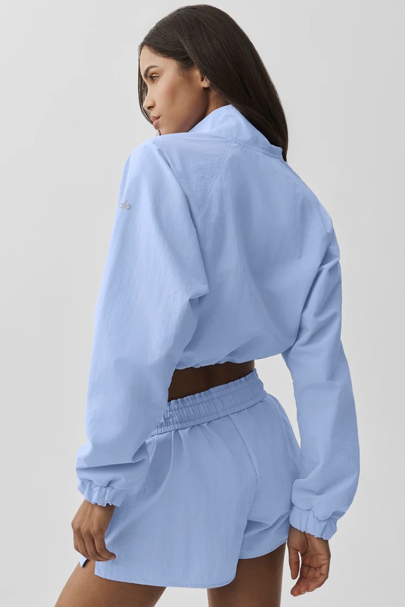 AIo Yoga Set Cropped 1/4 Zip Alumni Pullover+Short Suit Soft Sports Women’s Set