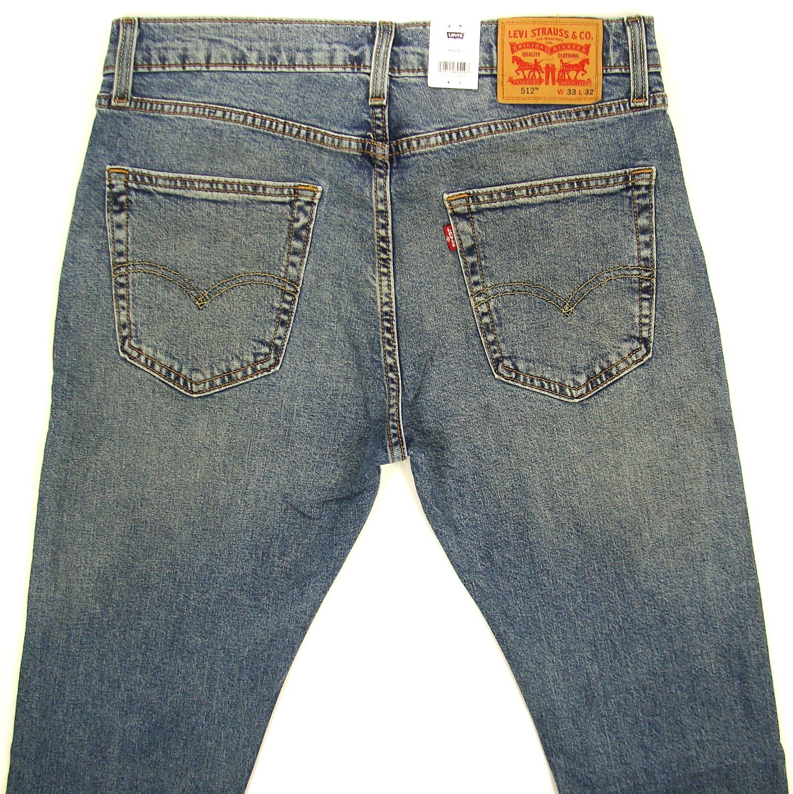 New Levi’s 512 Slim Taper Fit Men’s Jeans 33×32 Medium Blue Stretch FREE SHIP
