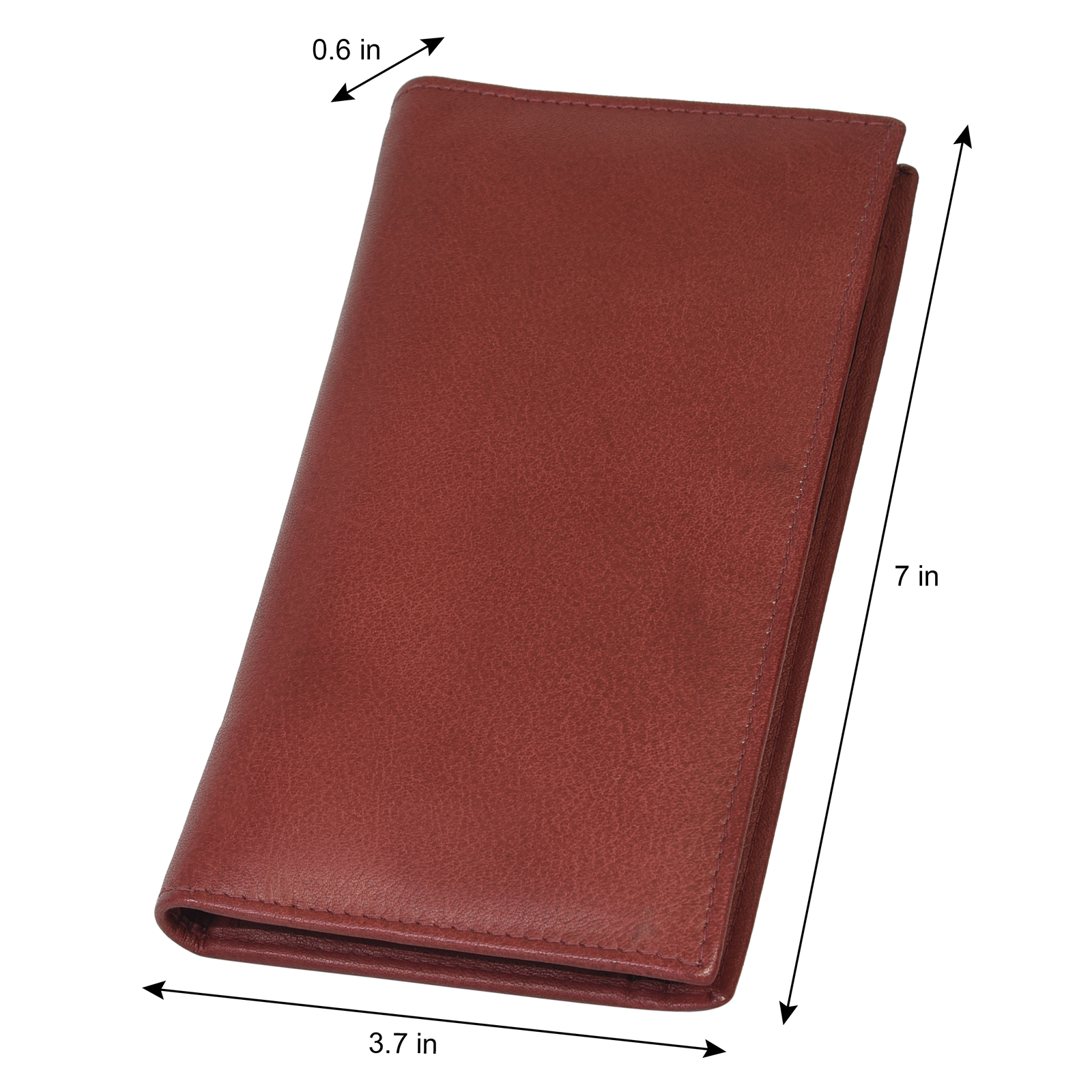 Leatherboss Genuine Leather Checkbook Credit Card Holder, Brown