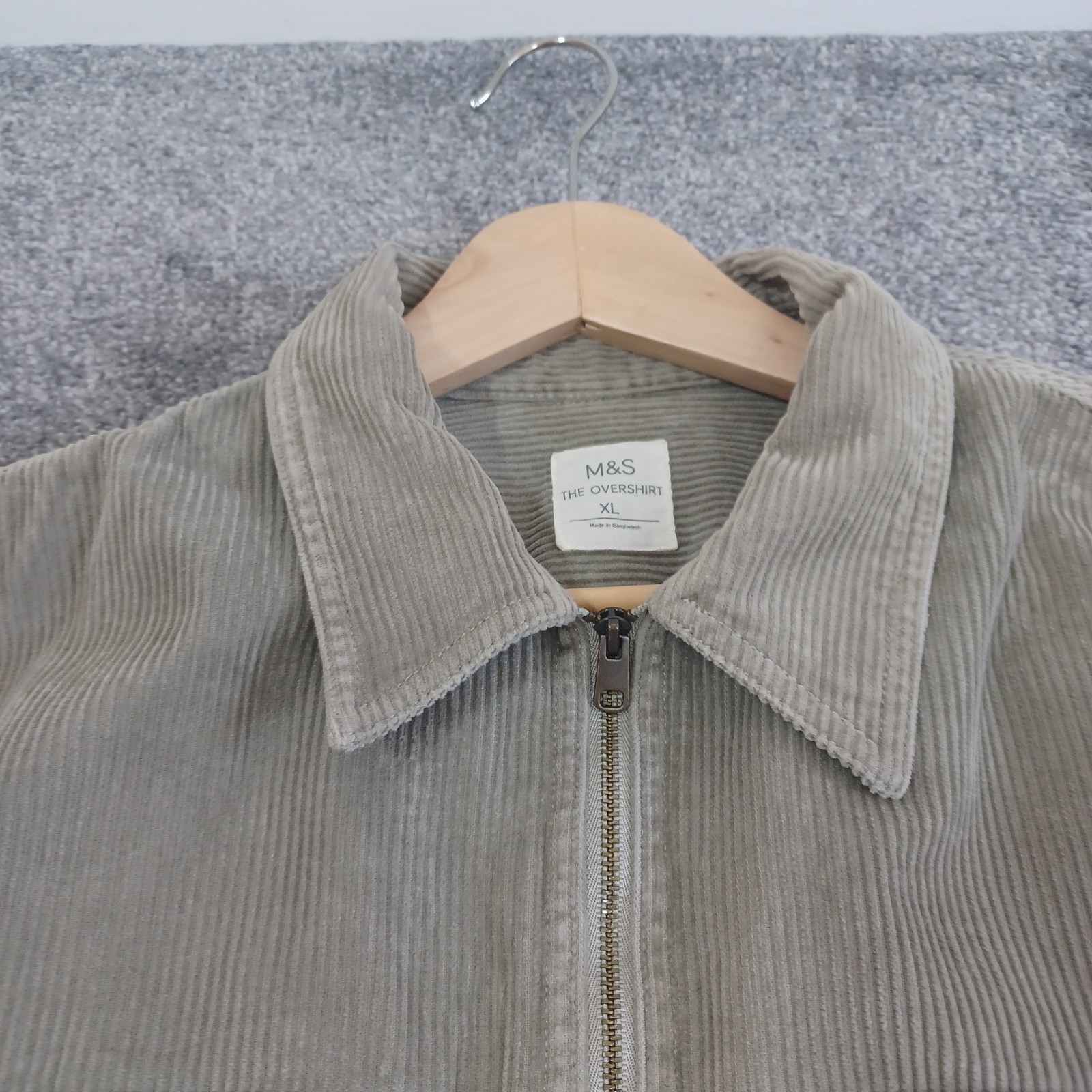 M&S Shacket The Overshirt Mens Extra Large Sand Corduroy Chore Full Zip