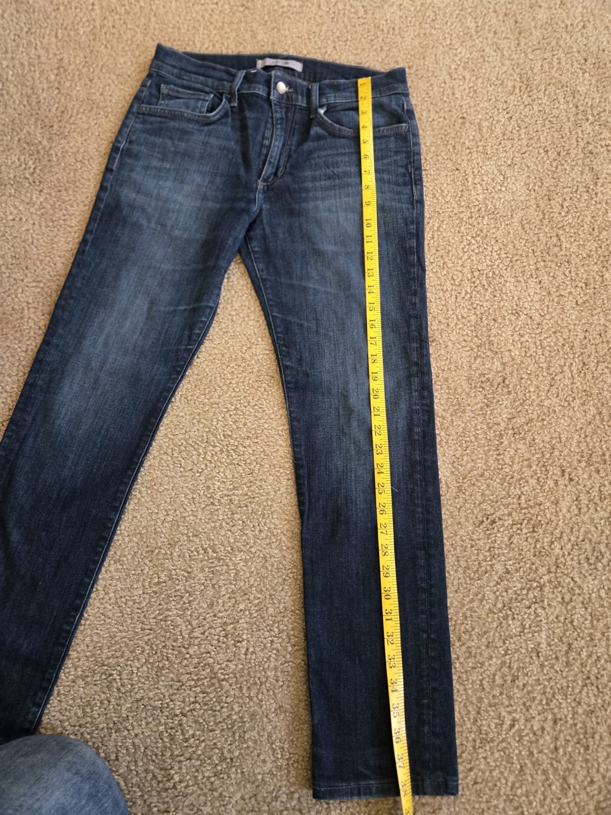 Joe’s Jeans Dark Wash Blue Denim Slim Fit Mid Rise 5-Pocket Button Jeans