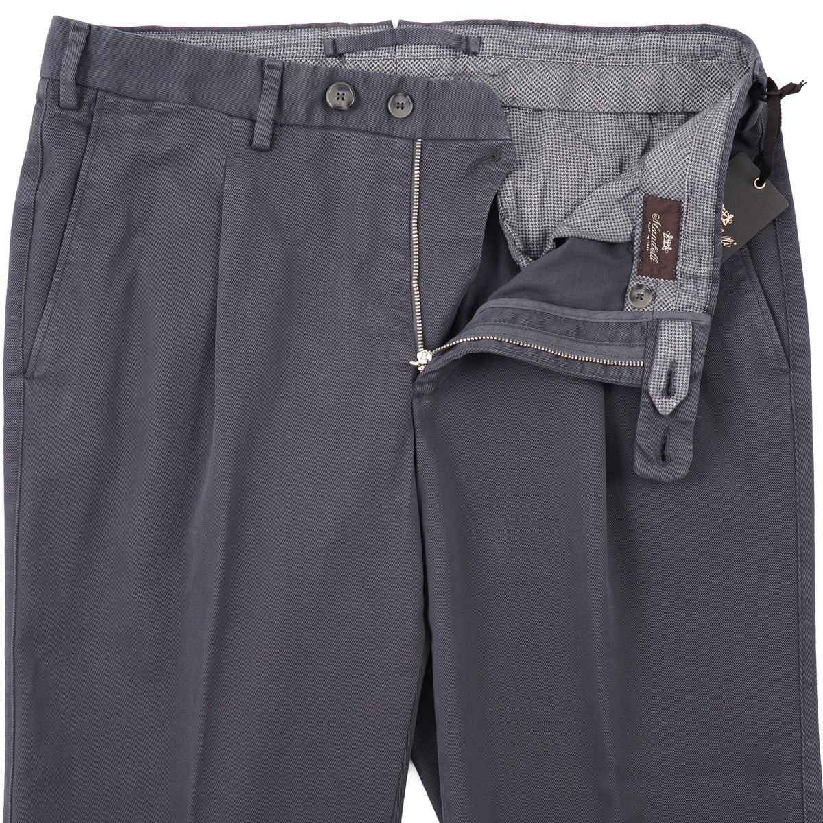 Enrico Mandelli Gray Garment-Washed Twill Cotton Chino Pants 34 (Eu 50) NWT