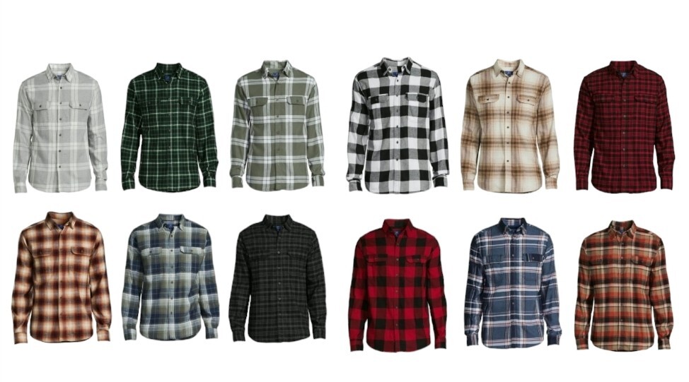 George Men’s Pick Color Relaxed Fit Button-up Long Sleeve Flannel Shirts: S-3XLT