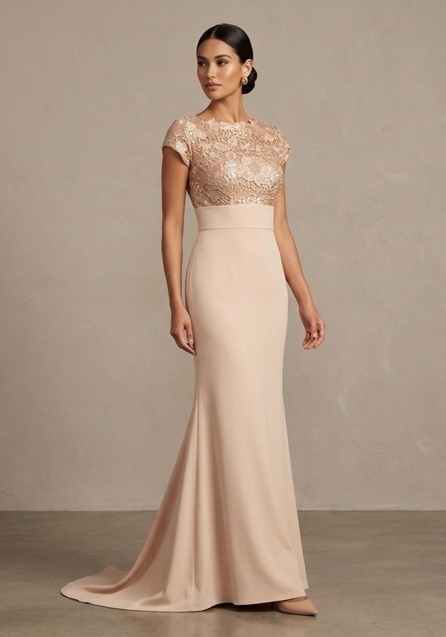 JS Collections Blush Lace-Bodice Maxi Dress. Weddings, Formal