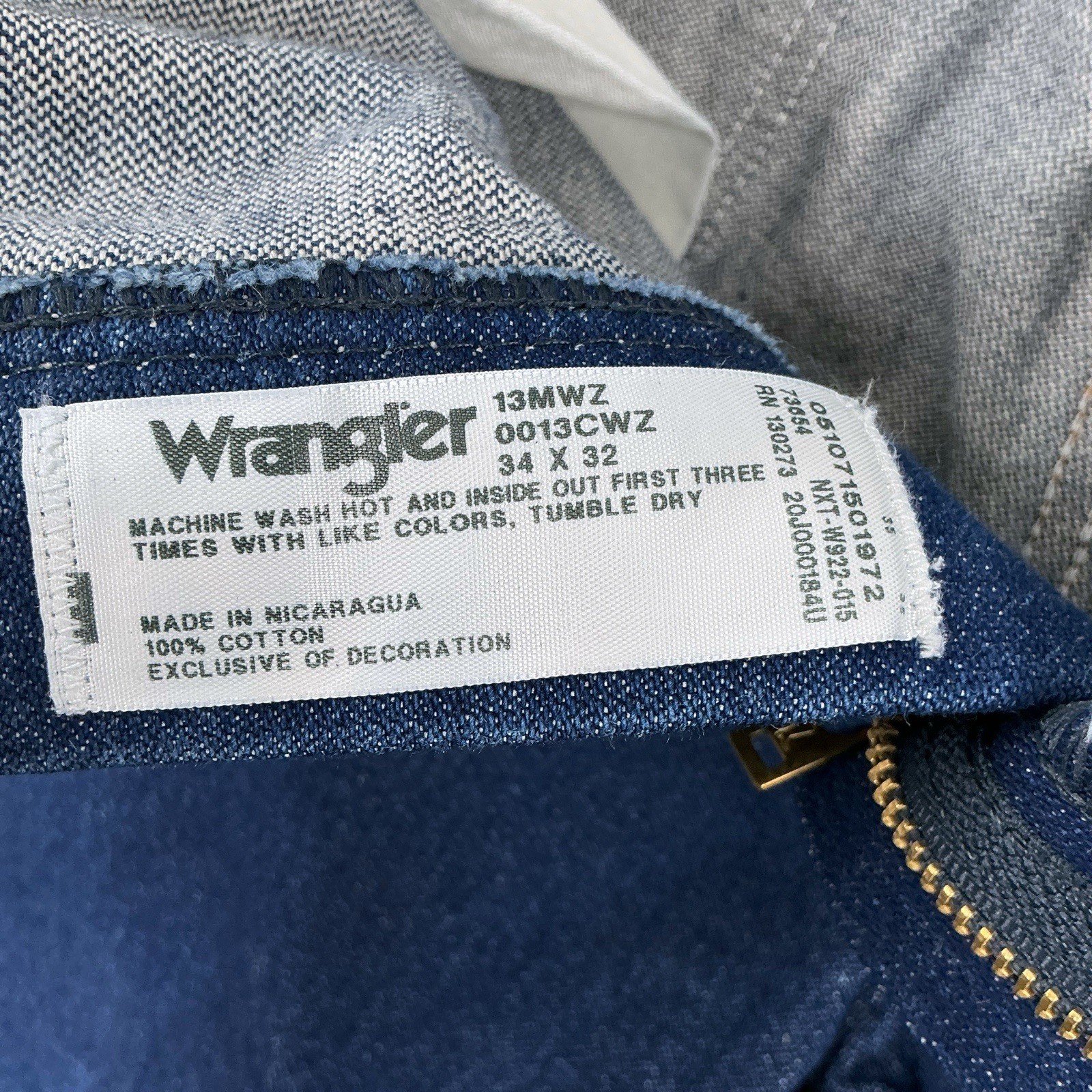 Wrangler Jeans Men 34×32 (ACTUAL 32×30) Blue 13MWZ Cowboy Cut Western