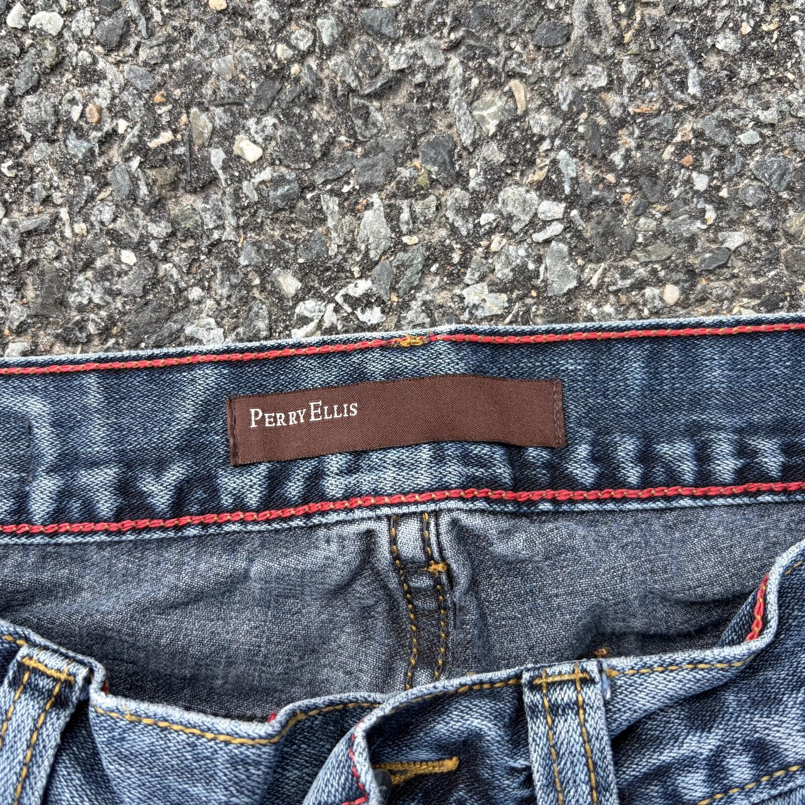 Perry Ellis Blue Denim Wide-Leg Jeans Size 32×30