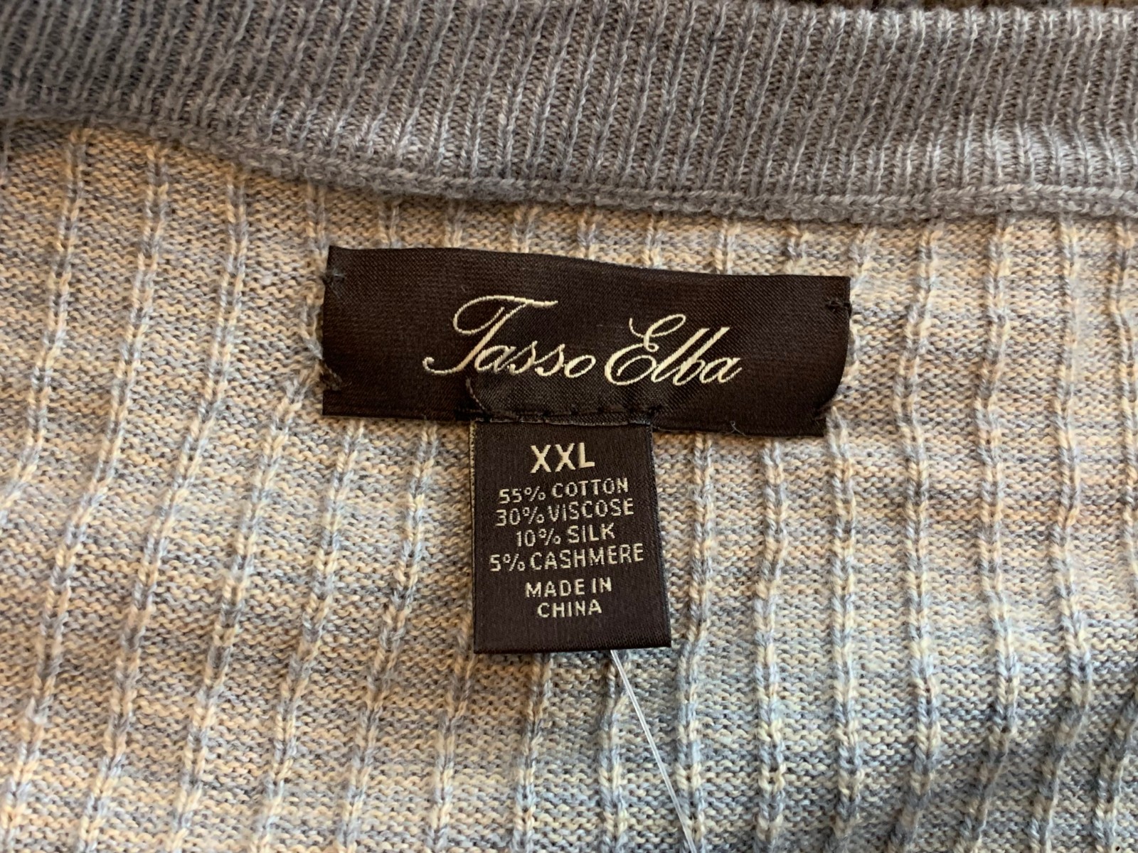 Tasso Elba Men’s Luxe Striped Long-Sleeve Henley Shirt, Taupe Combo, XXL