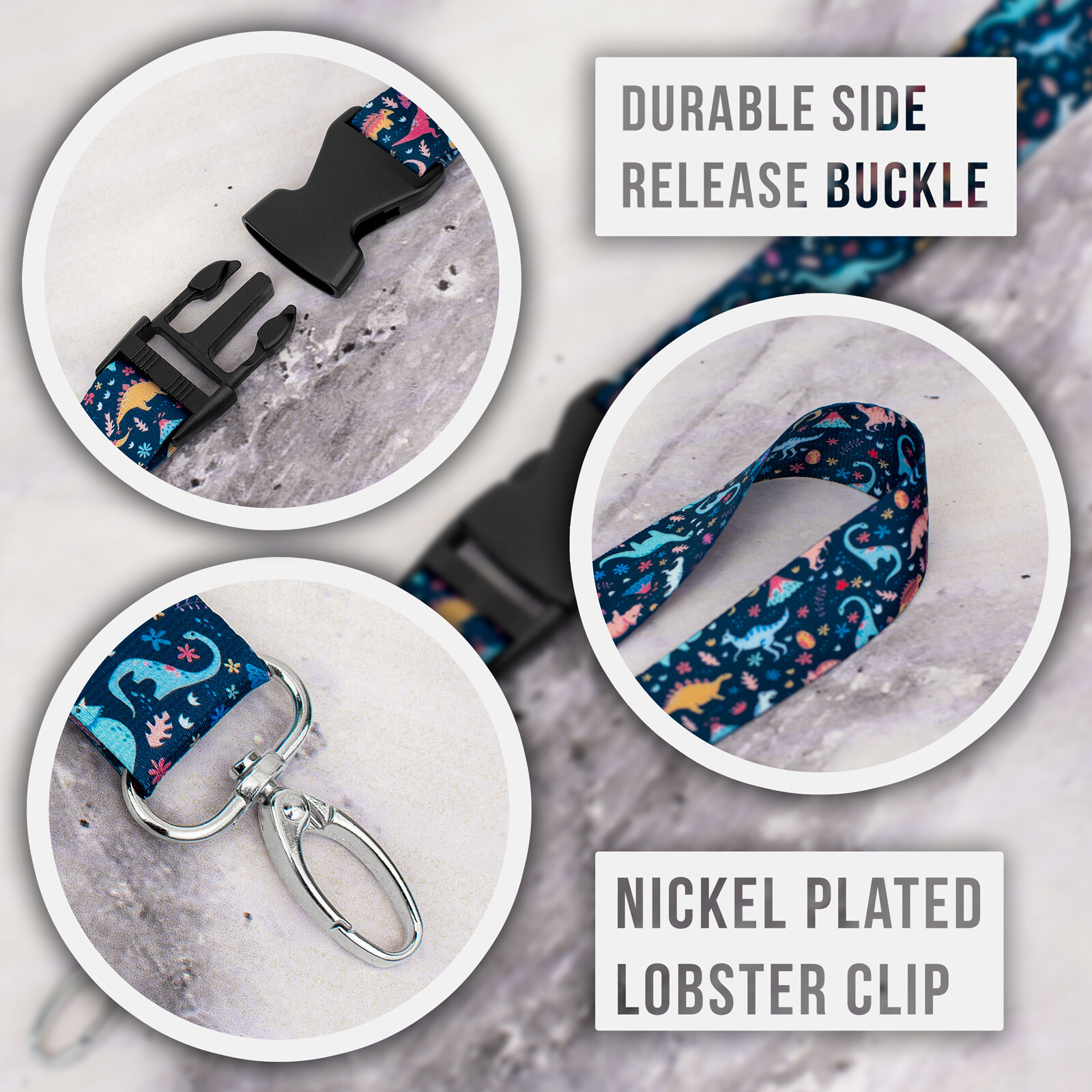 Country Brook Design® 1 Inch Dinosaurs Neck Strap Lanyard