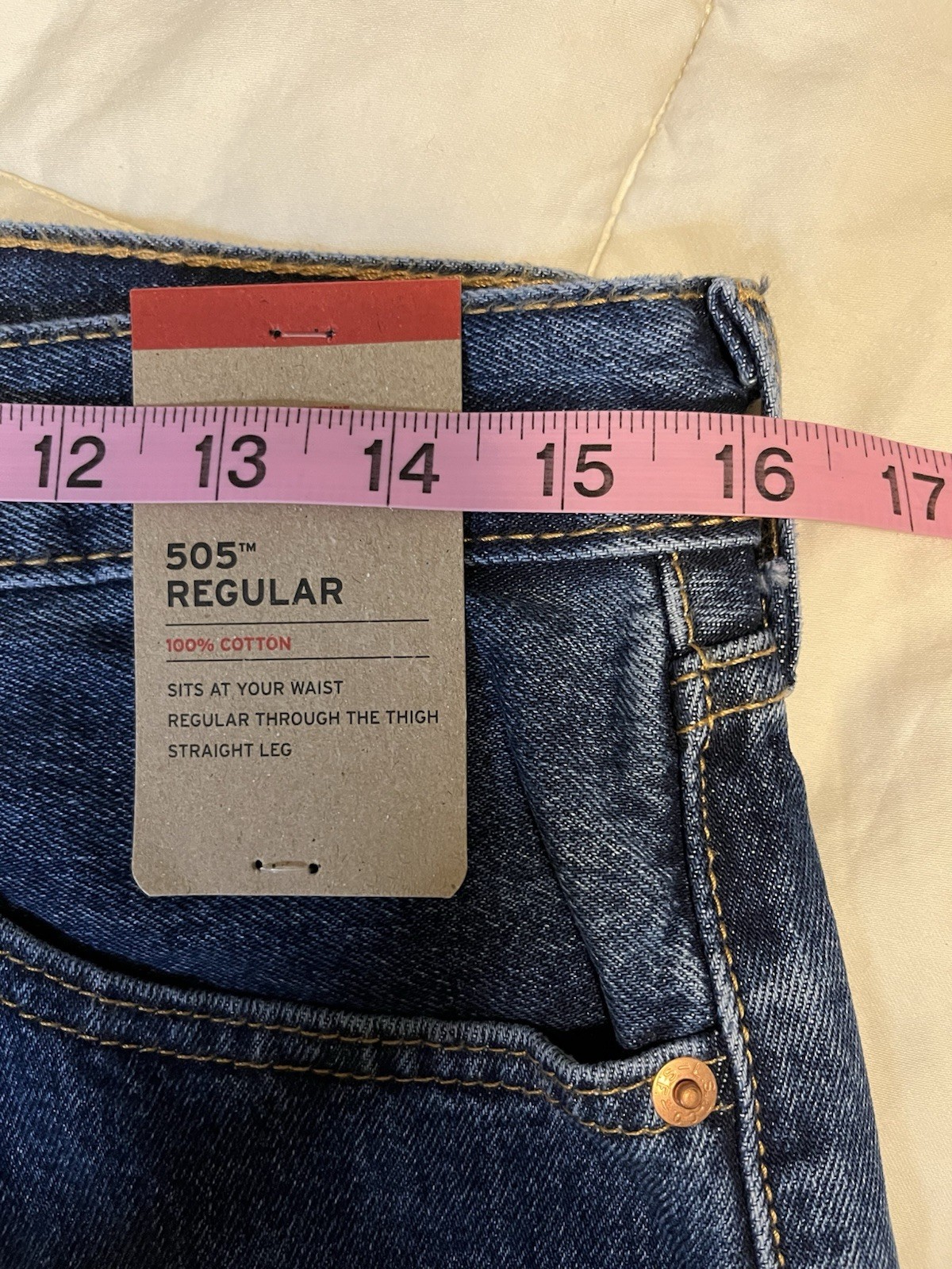 New Levi’s 505 32X34 Regular Fit Blue Denim Jeans Classic Straight Men’s NWT