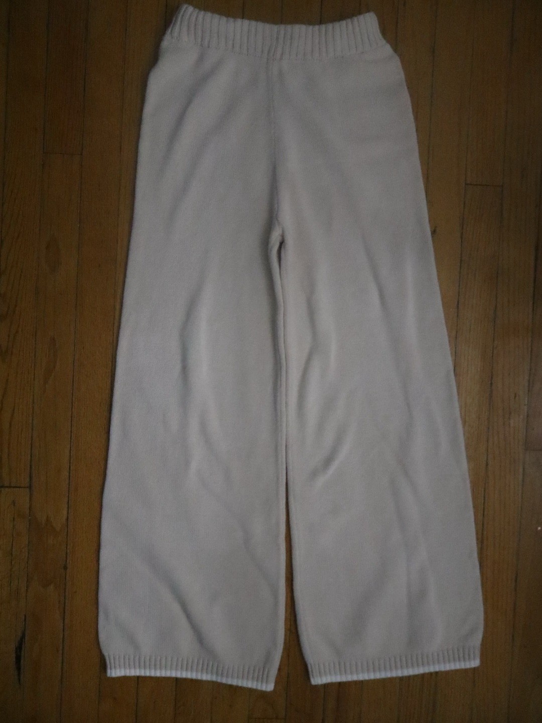 Sincerely Jules Women’s Ivory Knit Sweatpants S Pull-On Straight Leg Elastic