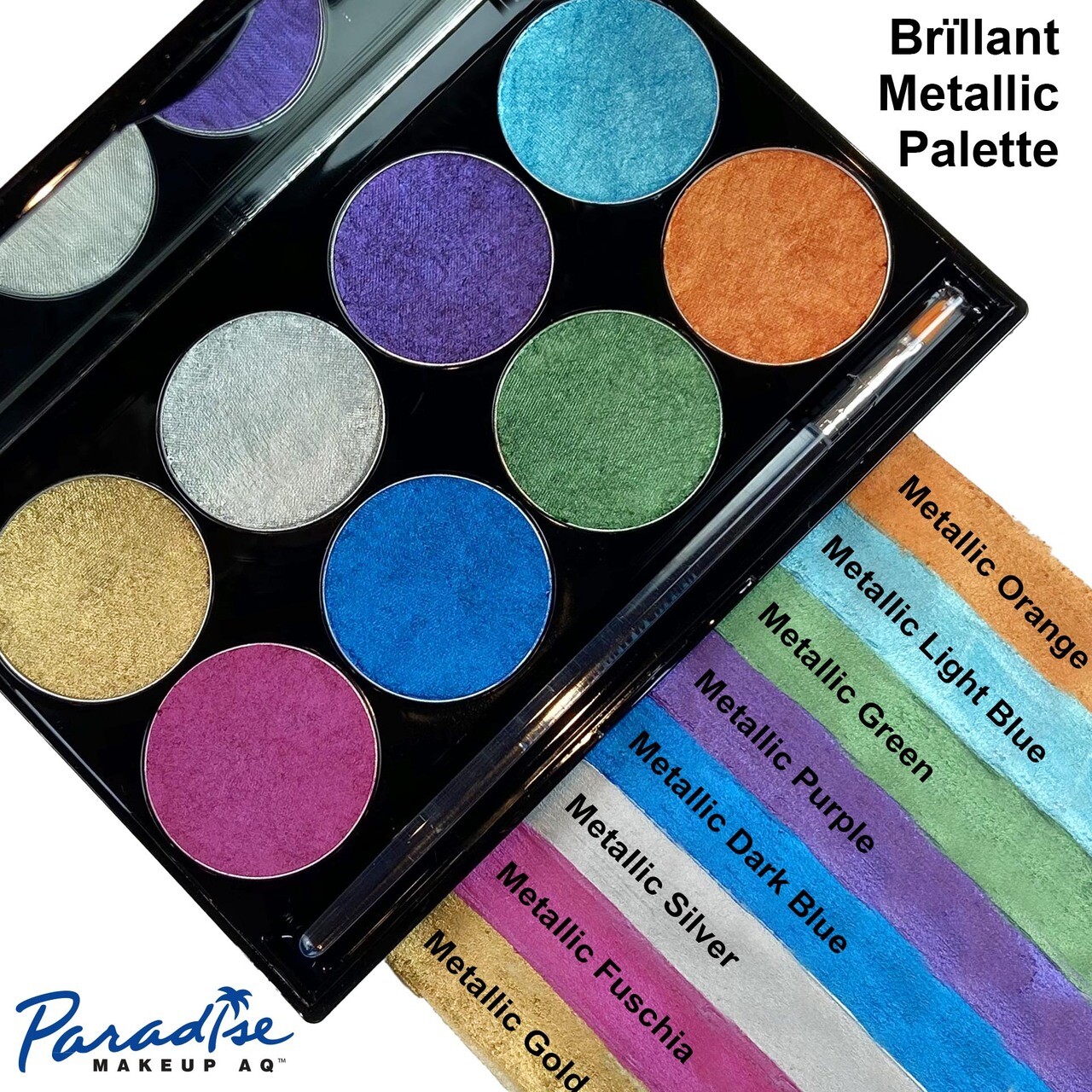 MEHRON PARADISE CAKE WATER BASE AQ 8 COLORS PALETTE FOUNDATION FACE BODY MAKEUP