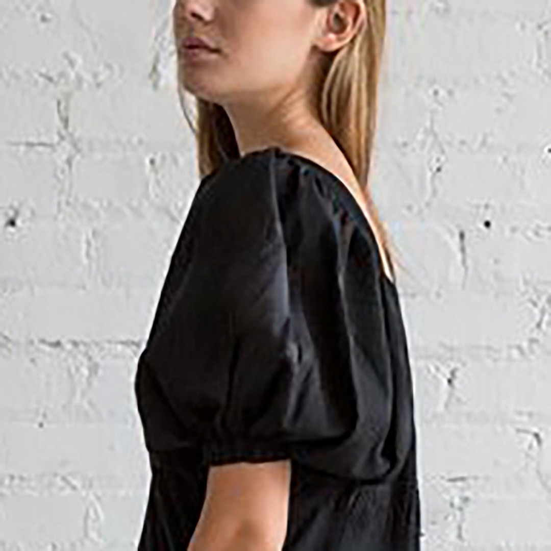 Rachel Comey delirium black cotton top blouse dress la garconne 0 2 XS S