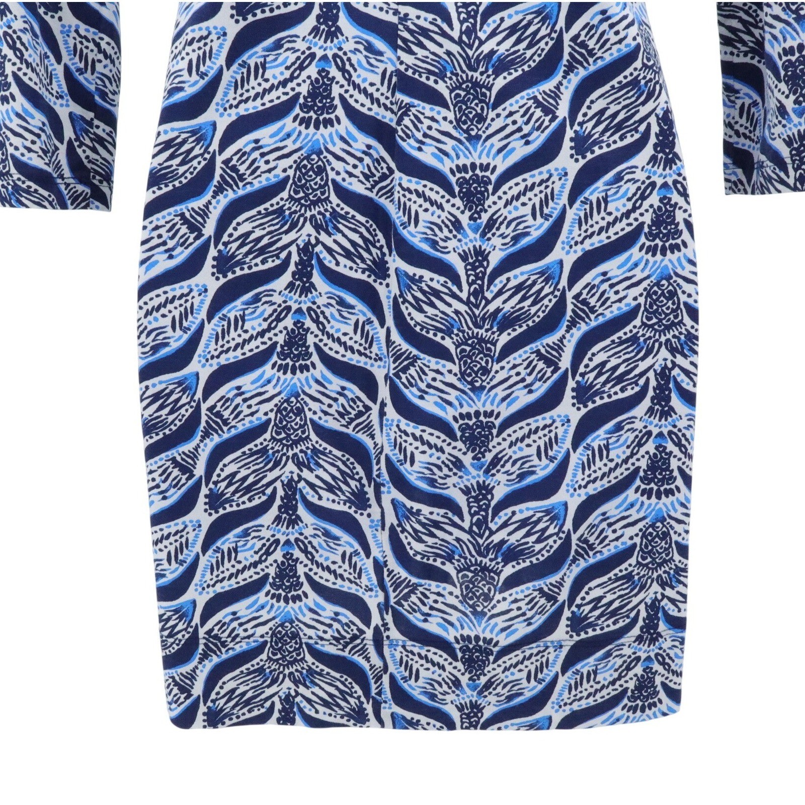 Lilly Pulitzer Mermaid Tail Sheath Dress Blue White Pima Cotton XXS Resort