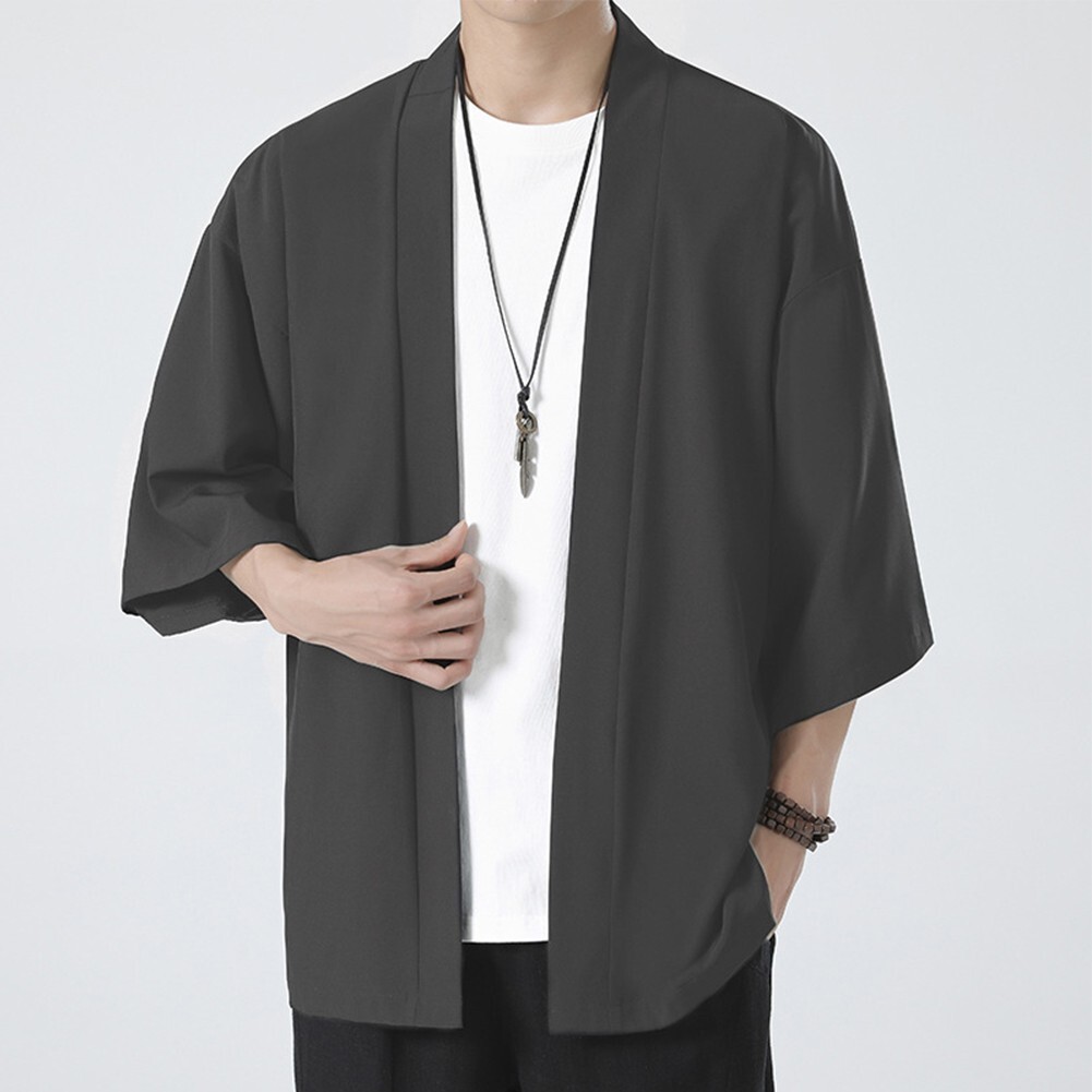 Comfy Fashion Shirt Jacket Yukata 3/4 Sleeve Cardigan Coat Japanese Kimono