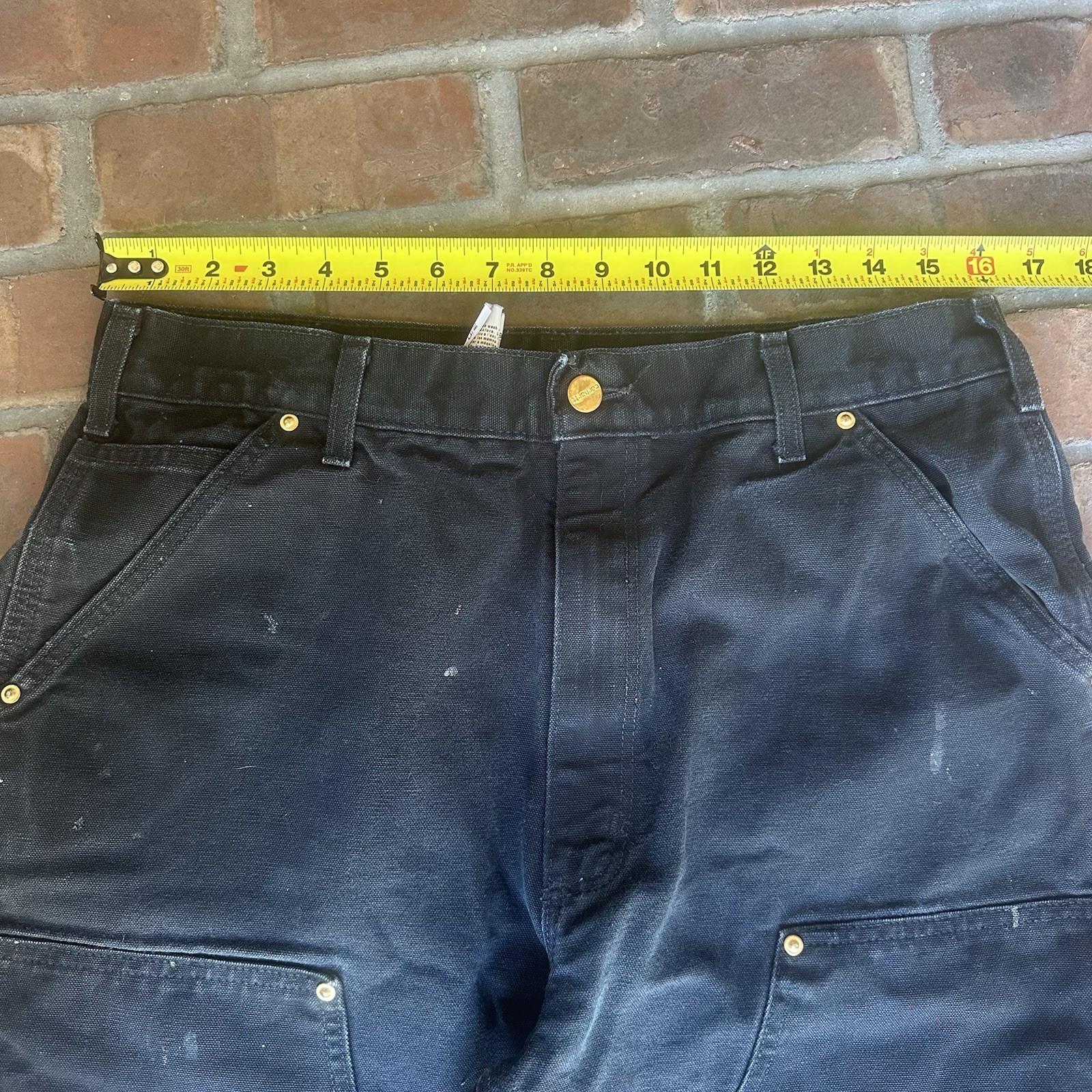 Vintage Black Carhart Double Knees Faded And Distressed Size:32×28