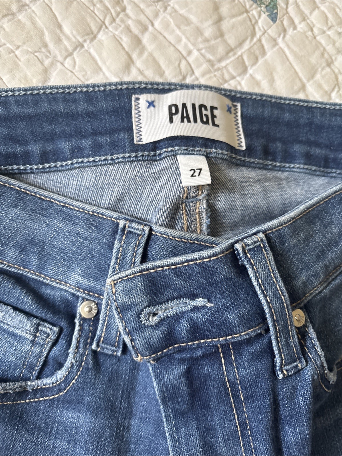 Paige Manhattan Jeans Women’s Size 27 Denim Bootcut CINEMA Dark Wash Stretch
