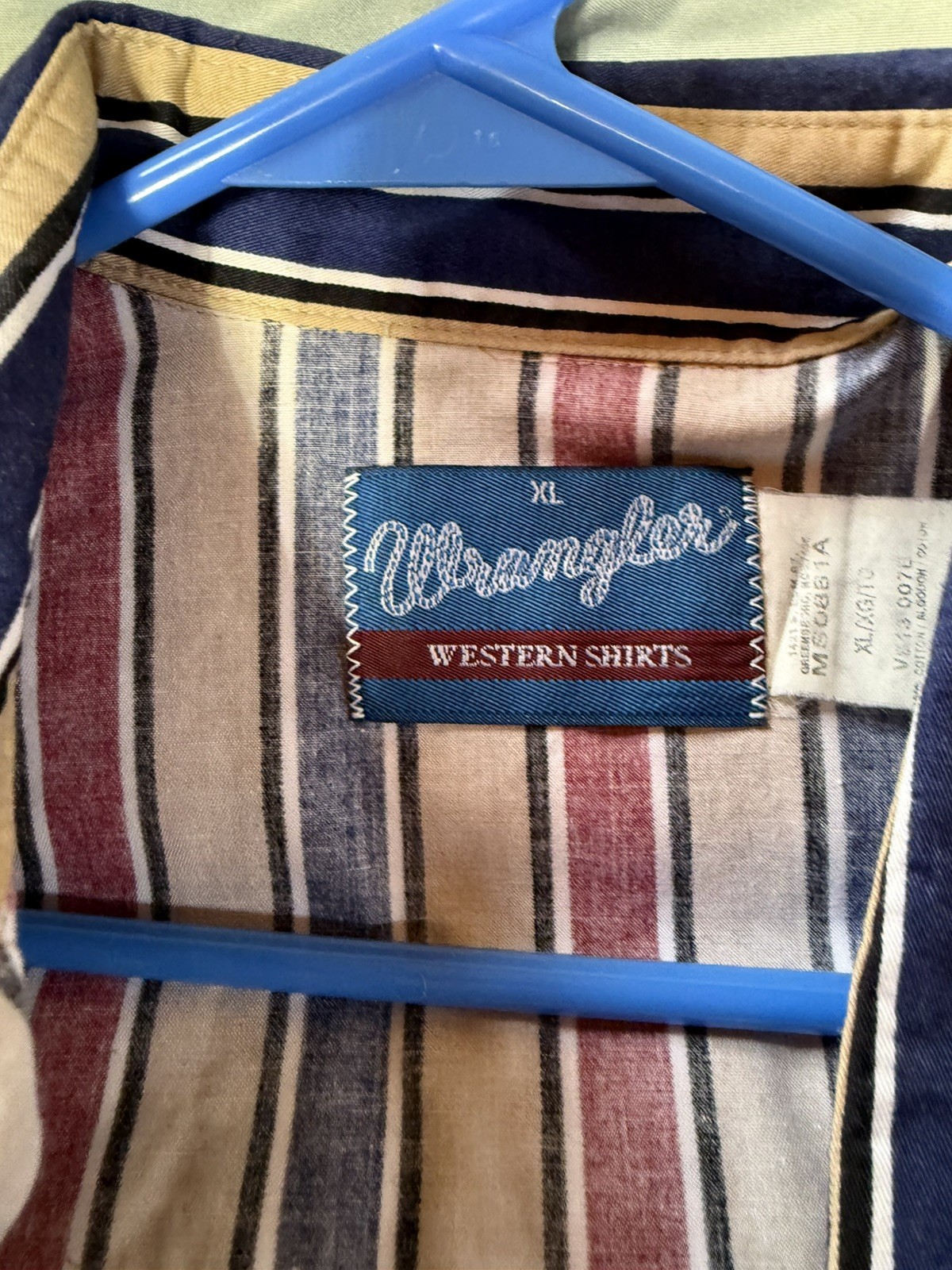 Wrangler Men’s XL Pearl Snap Stripe brush popper