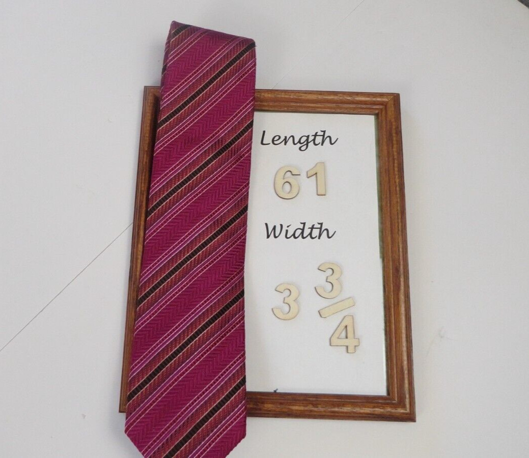 Vakko Turkiye Necktie Men’s 100% Silk Handmade Italy Designer Diagonal 61 x 3.75