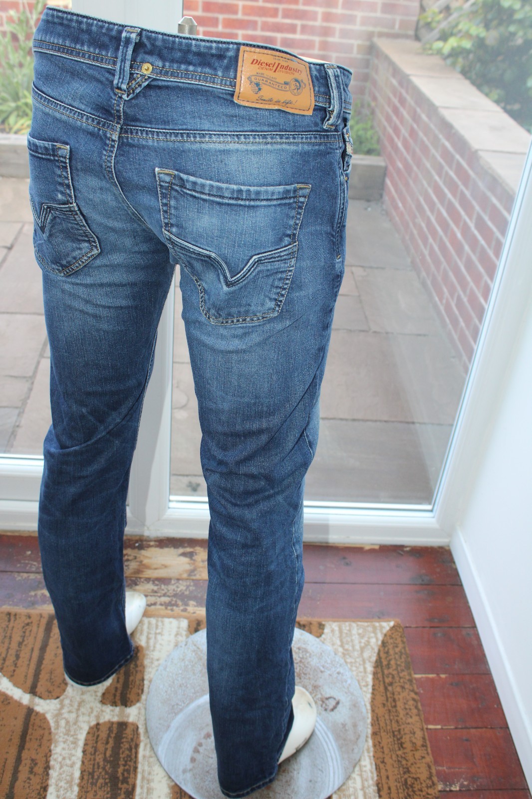 LARKEE Diesel W30 L32 Jeans Blue 30R Regular Straight Indigo stretch