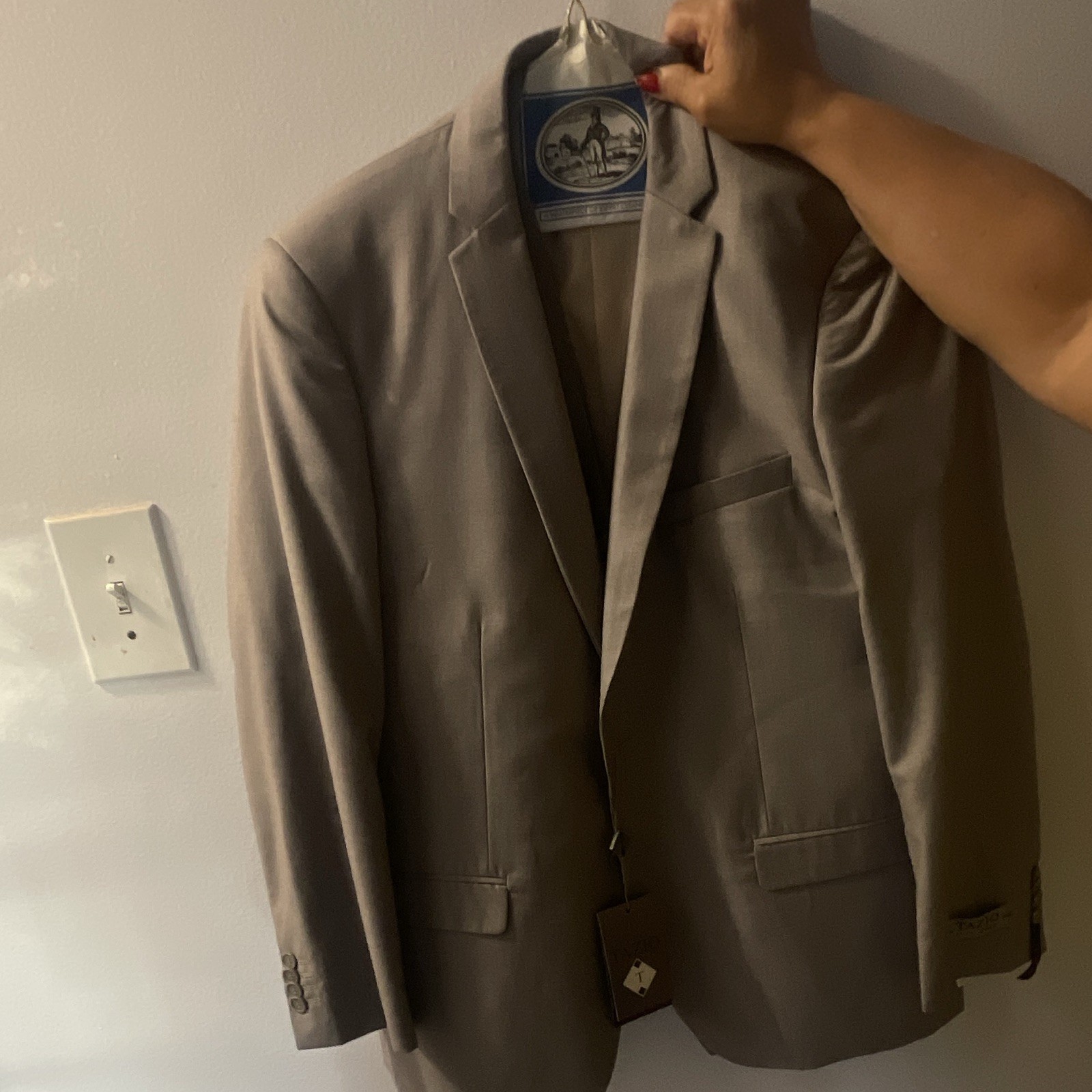 Hart Schaffner Marx Men’s Gray 2-Piece Wool Worsted Suit 42R 36×32