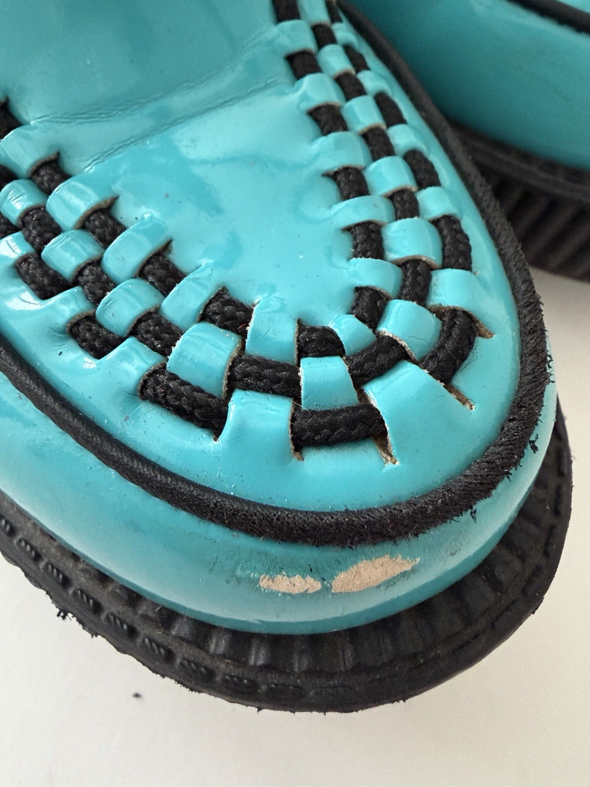 T.U.K. Cyan Teal Blue Creepers Shoes US Men 4 Women 6 D Ring