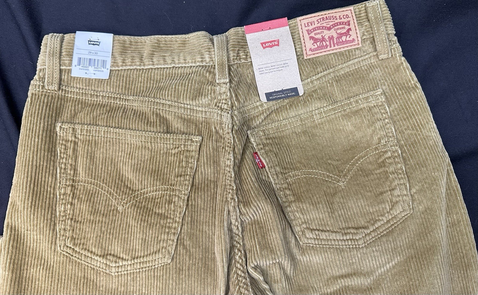 Levi’s 311 Shaping Skinny Corduroy Jeans Men 29×30 Tan Mid Rise NWT