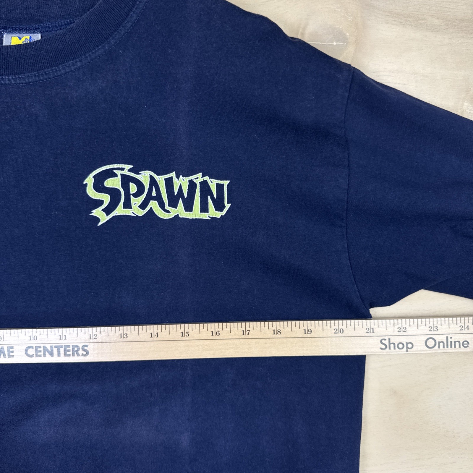 Vintage RARE Spawn Born in Darnkness #95 Image Comics Moving Blue Shirt Sz Lg