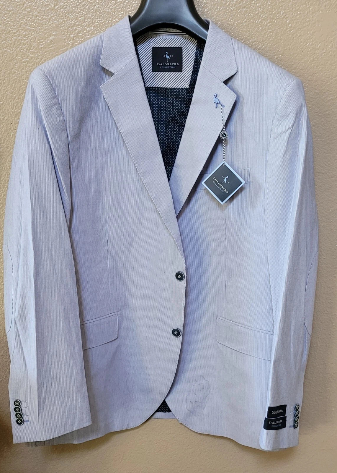 TailorByrd Men’s Sport Coat, Retail: $172, Tailorbyrd Men’s Blazer, Navy, 46R