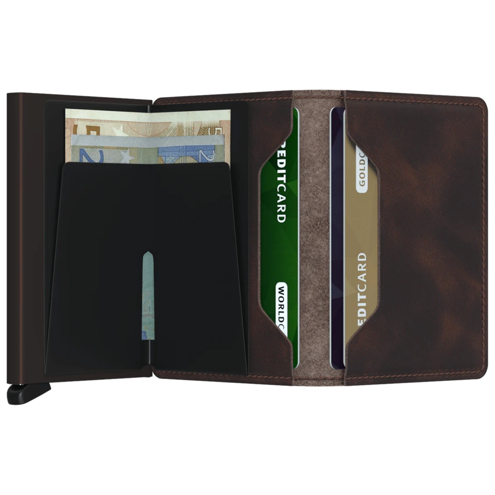 Secrid Vintage Slim Wallet with Large Storage Capacity, Chocolate
