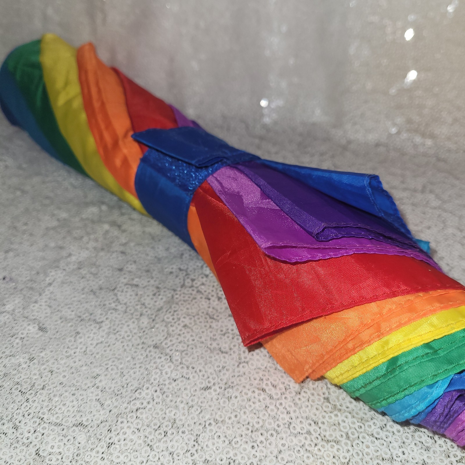 NEW ESSEX MFG Rainbow Umbrella Canopy Push Button Open Gay Lesbian Pride