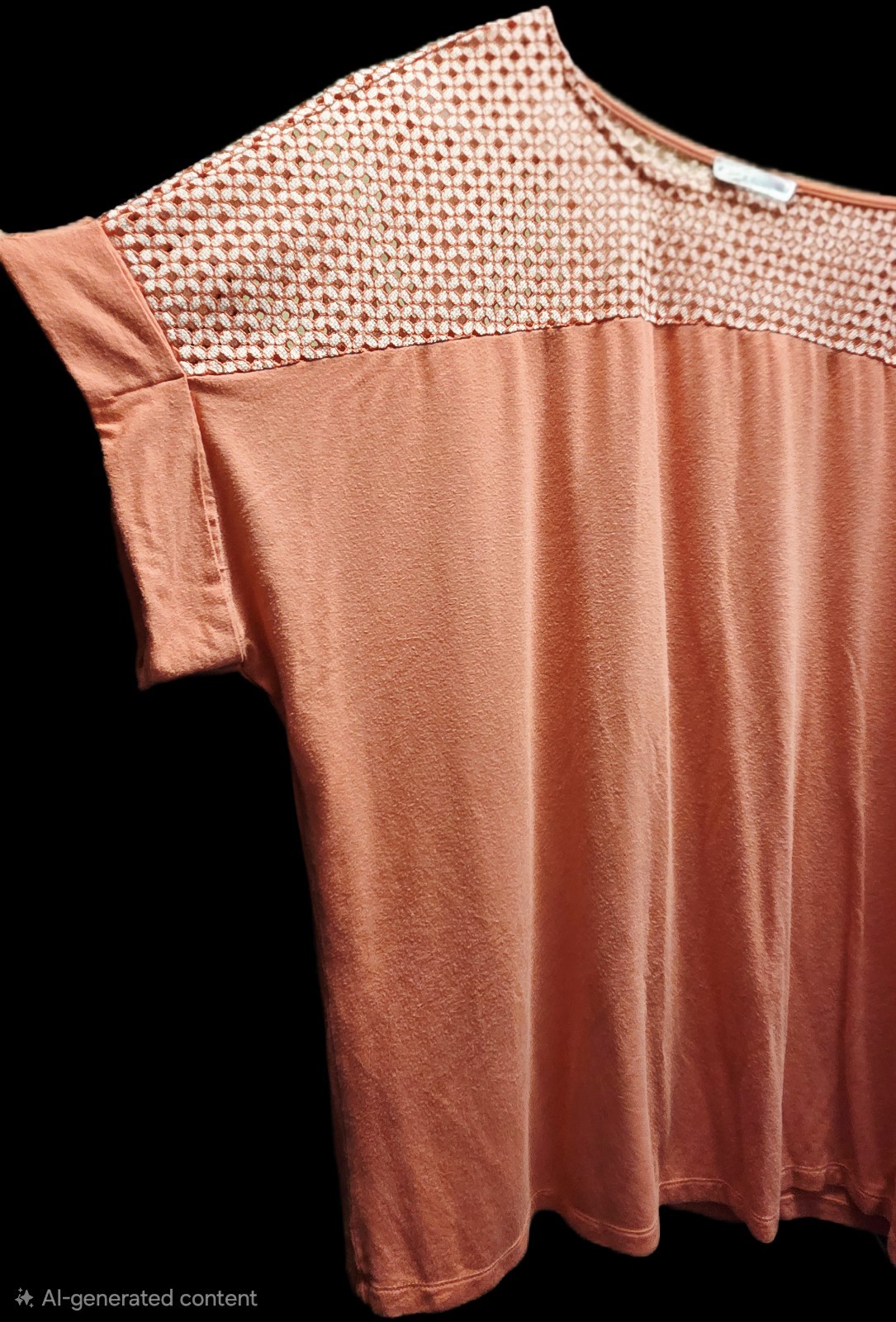 Calvin Klein Blouse~XL~Coral/Peach Shirt/Top~Cap Sleeves~NICE!