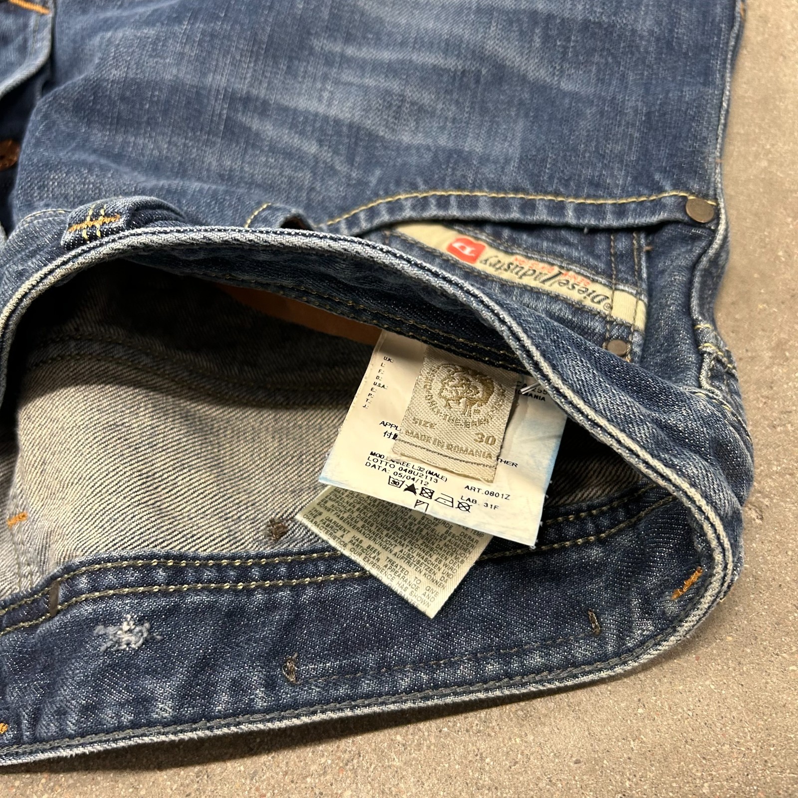 Diesel Larkee Jeans 30×32 Blue Denim Streetwear y2k grunge designer