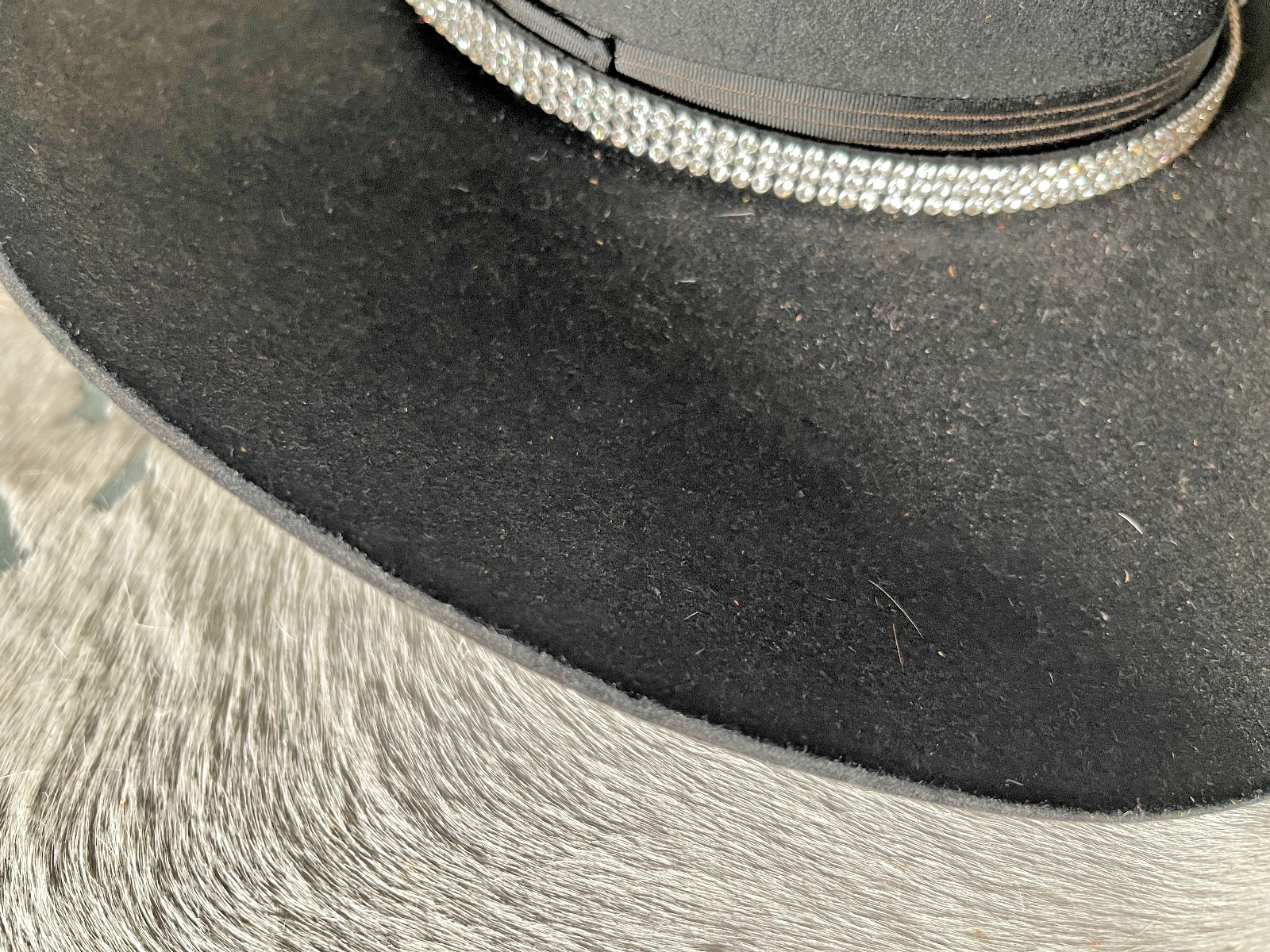 Western Womens Hatband 27.5 x 3/8 in Crystal Buckle 3 Row Cowboy Rodeo Horse