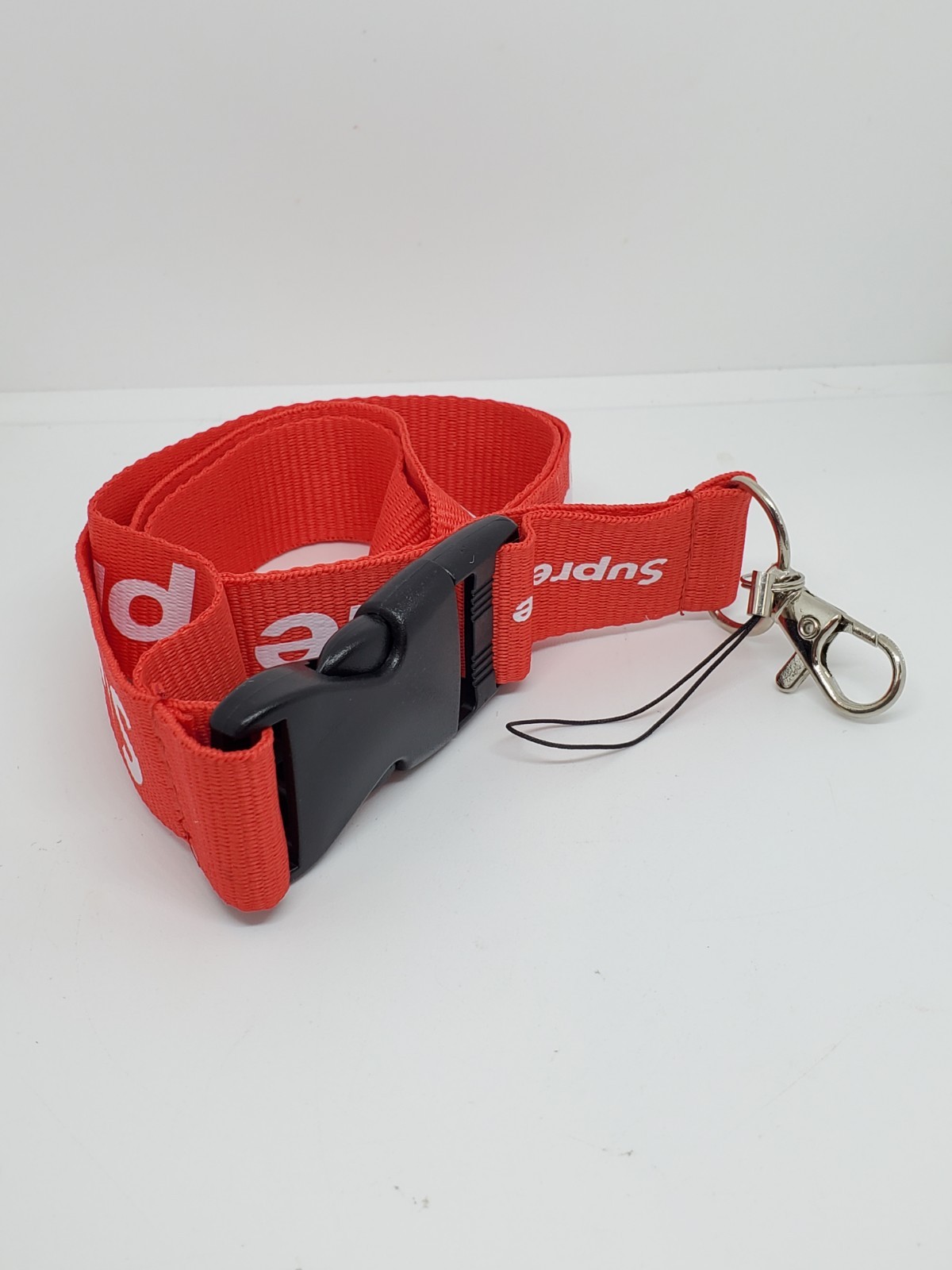 Supreme Keychain Lanyard Multifunctional Neck Strap Red Nylon
