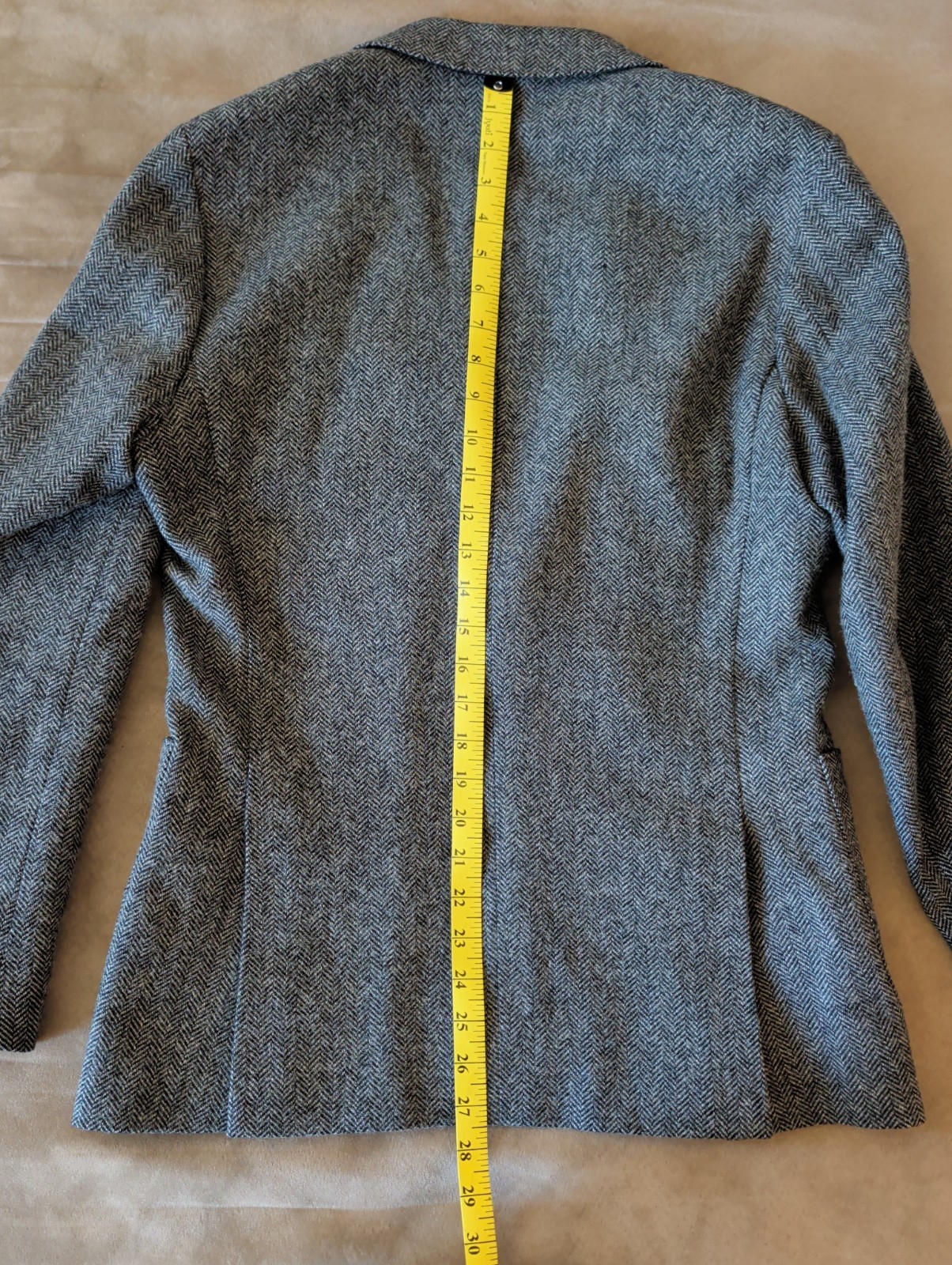 J Crew Ludlow Herringbone Tweed Grey Blazer 36S