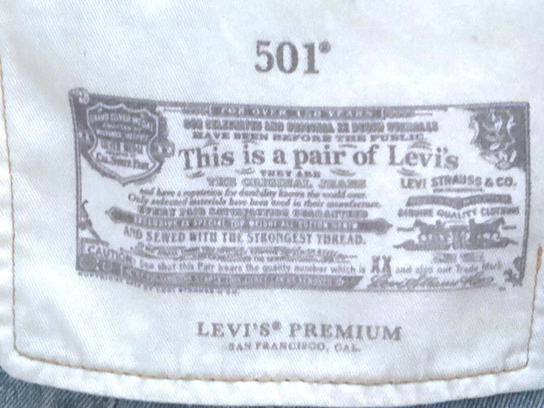 Levi’s PREMIUM LOT 501 ORIGINAL FIT 3410 Glassy Blue Size 38×30 Non-Stretch NEW
