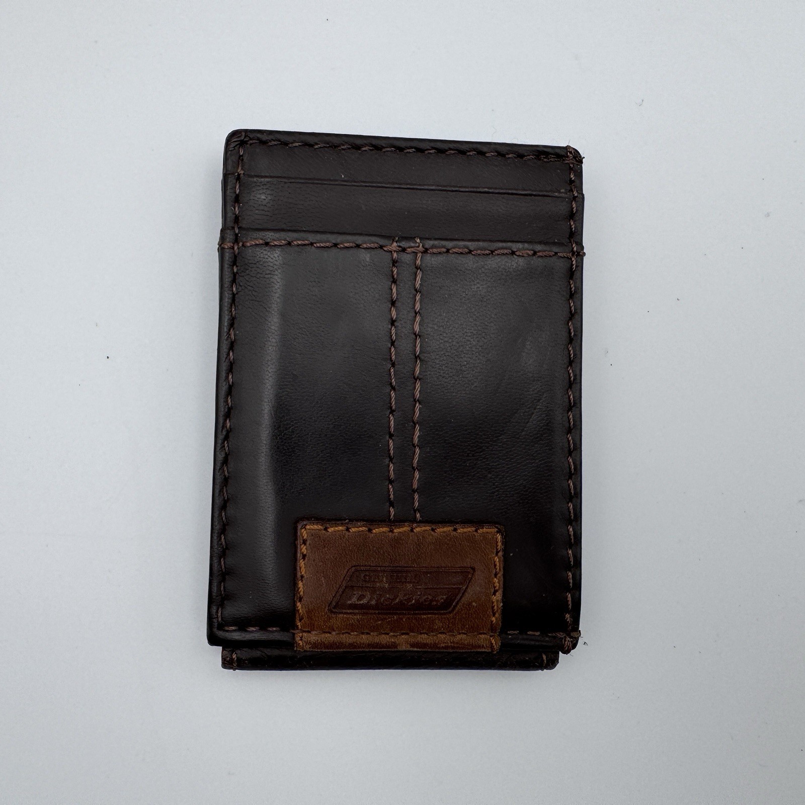 Dickies Men’s Brown Genuine Leather Magnetic Bifold Wallet