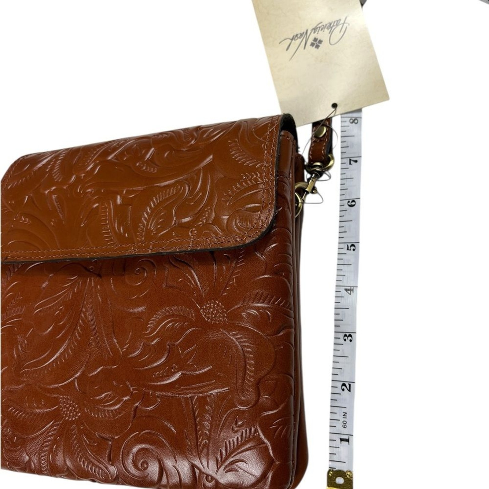 Patricia Nash Carmel Tooled Leather Crossbody Balluri Florence NWT Tiny Flaws