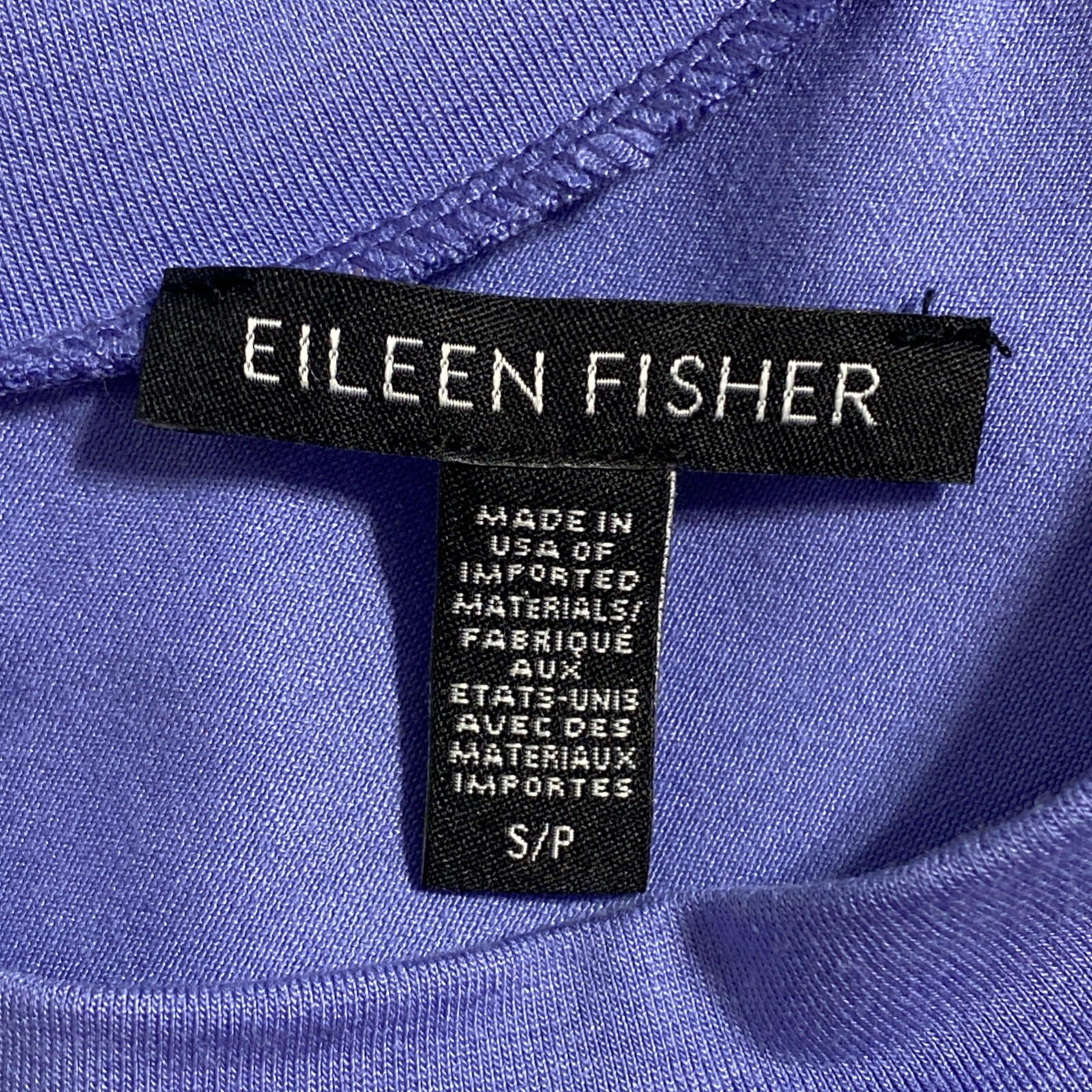 Eileen Fisher Shirt Women’s S Raglan Sleeve Crewneck Purple Hydrangea Oversized