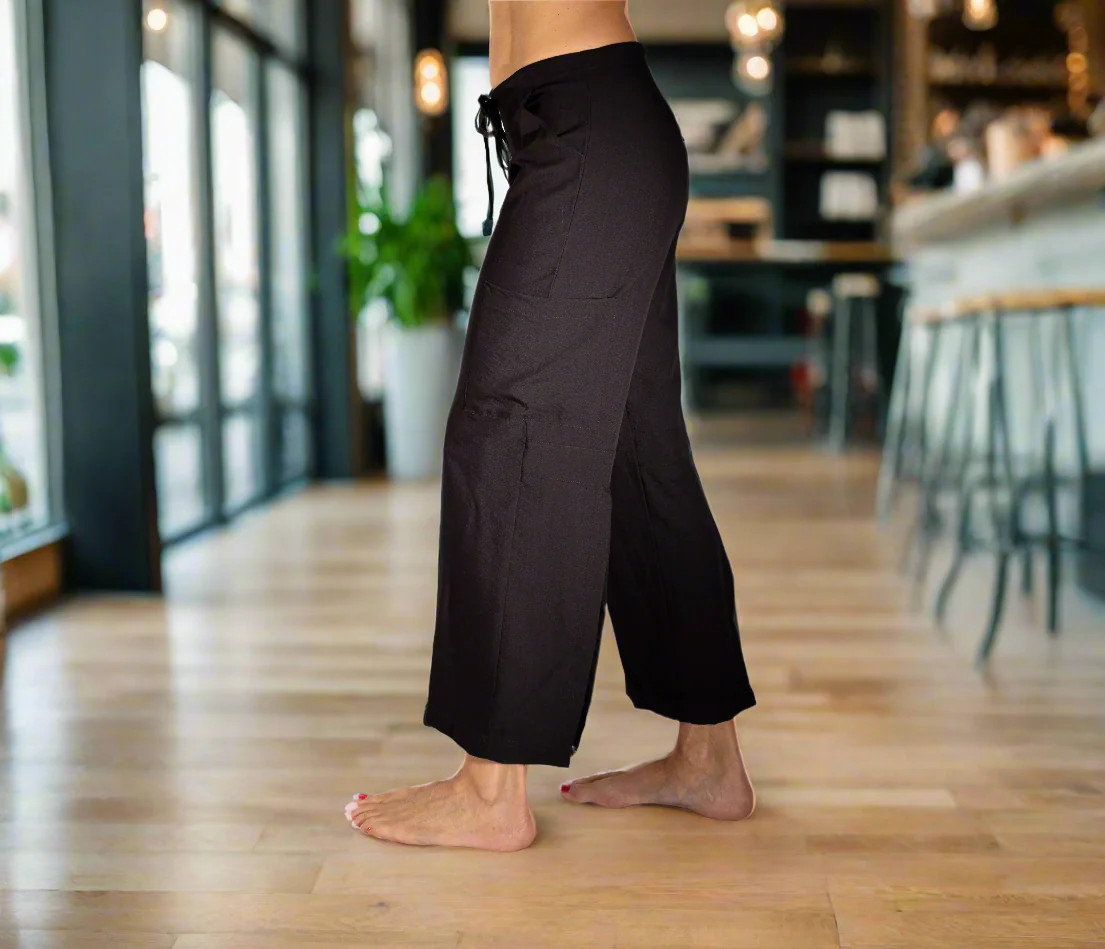 Eco-friendly Tencel climbing hiking be present Freedom cargo yoga pant BLACK