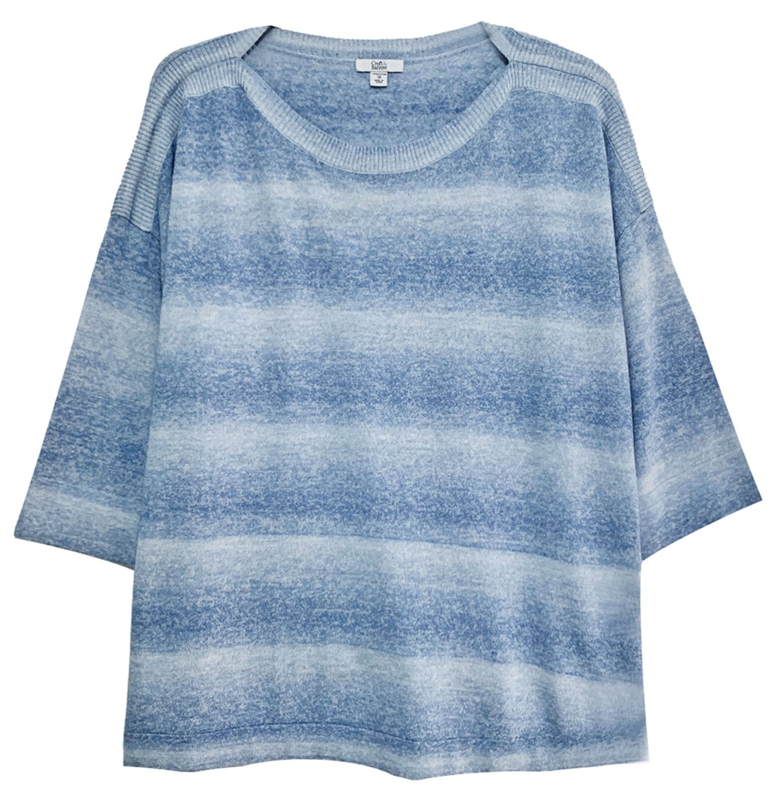 Croft & Barrow Shades of Blue Striped Lightweight Pullover Sweater size 3X
