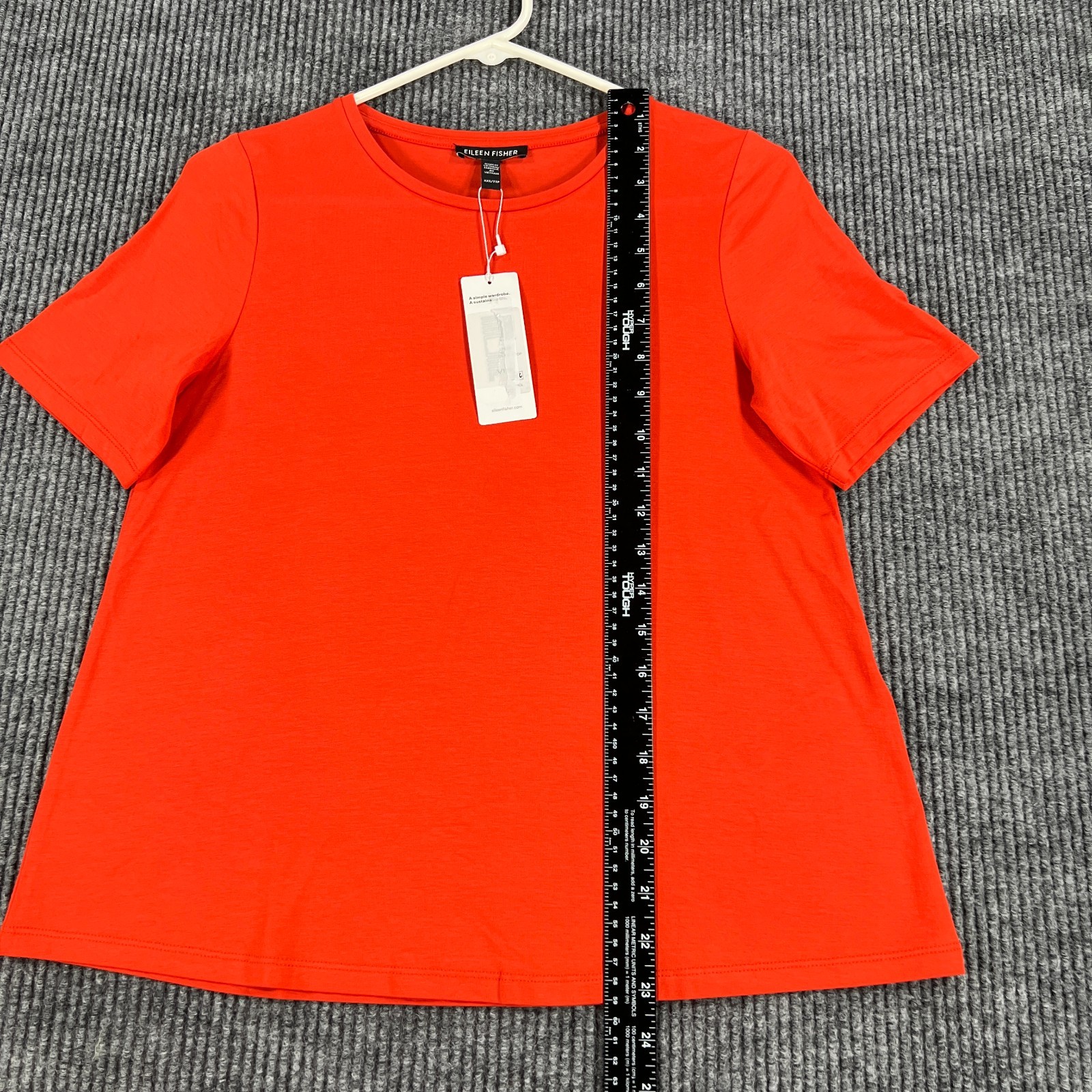Eileen Fisher Shirt Womens 2XS XXS Orange Short Sleeve Crew Soft Light New