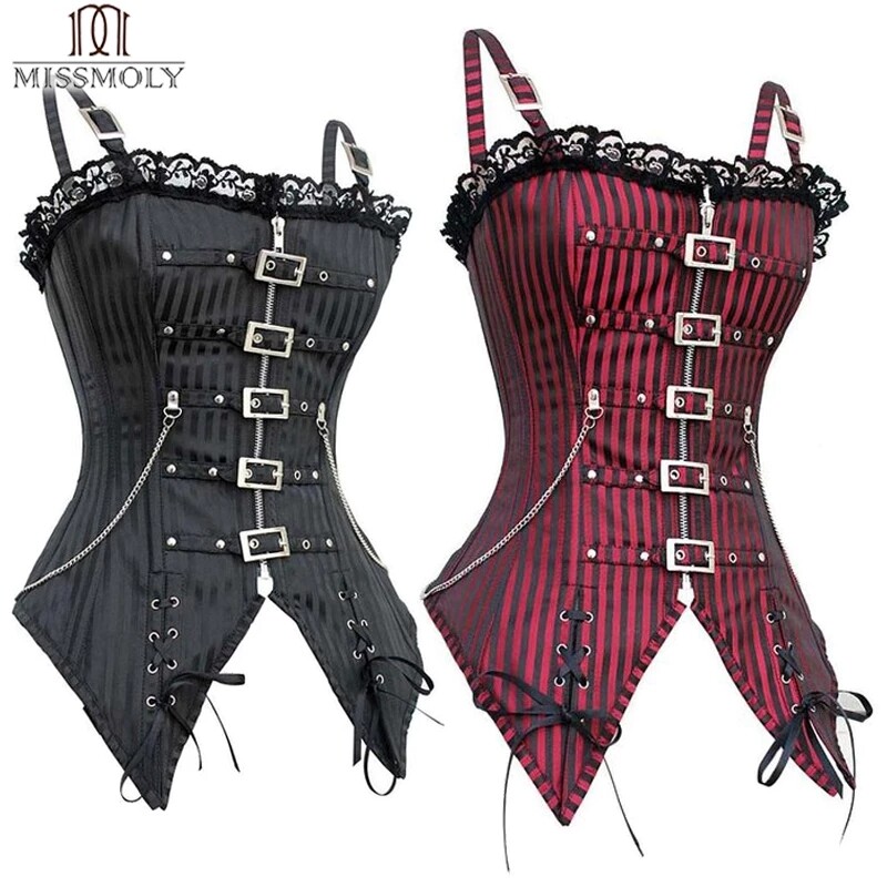 Sexy Women Waist Cincher Training Corset Lace up Bustier Overbust Boned Lingerie