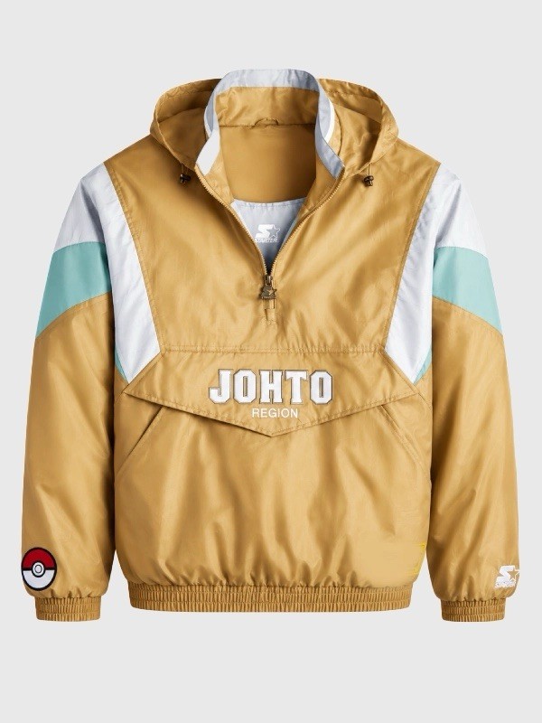 Pokemon x Target Starter Pullover Jacket Gold JOHTO Region Size L