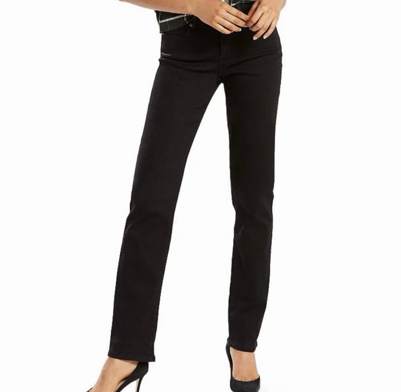 Levi’s Classic Straight Leg Black Denim Jeans High Rise Size 4