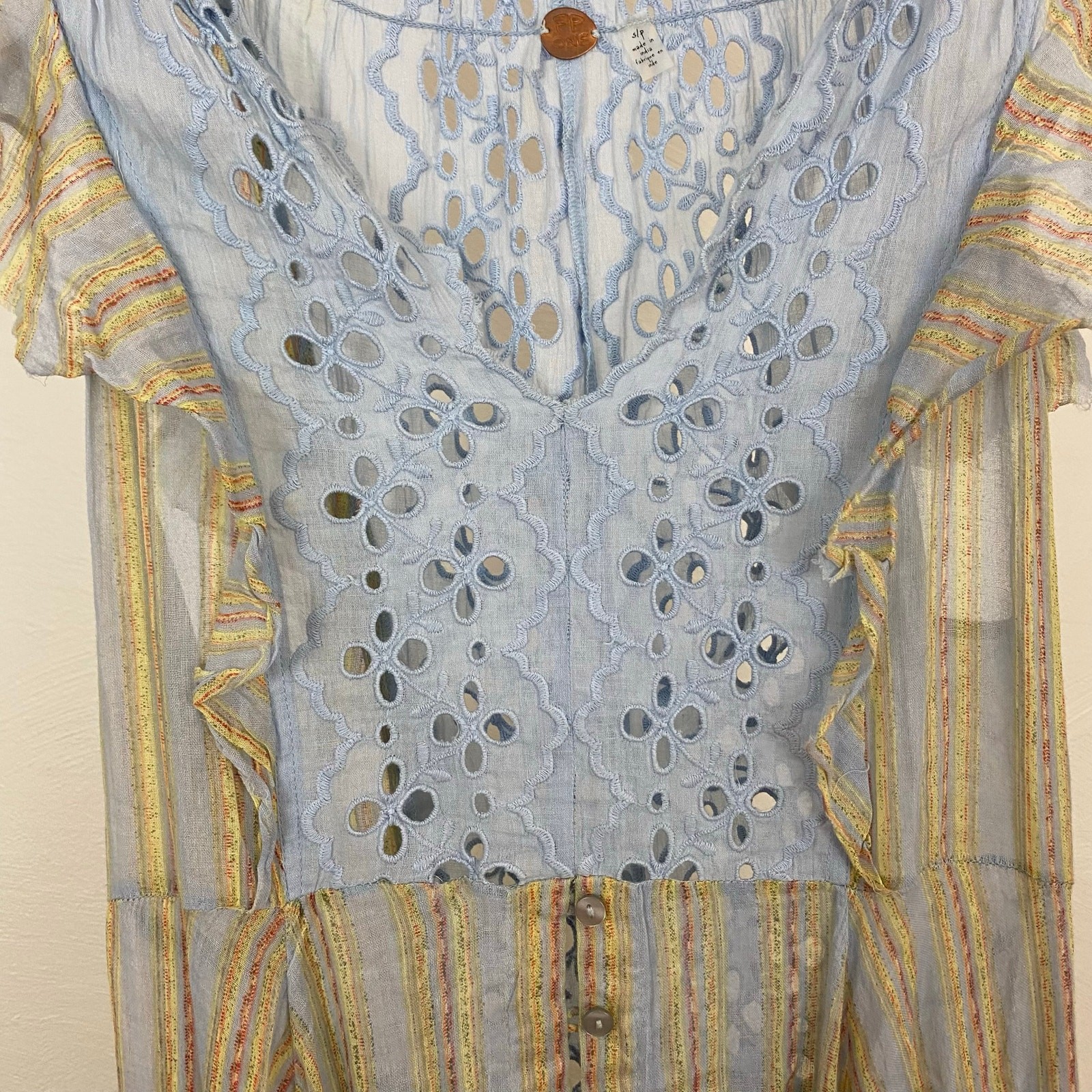 FP One – Free People Caraway Stripe Short Set – Blue Stripe Combo – Size Small