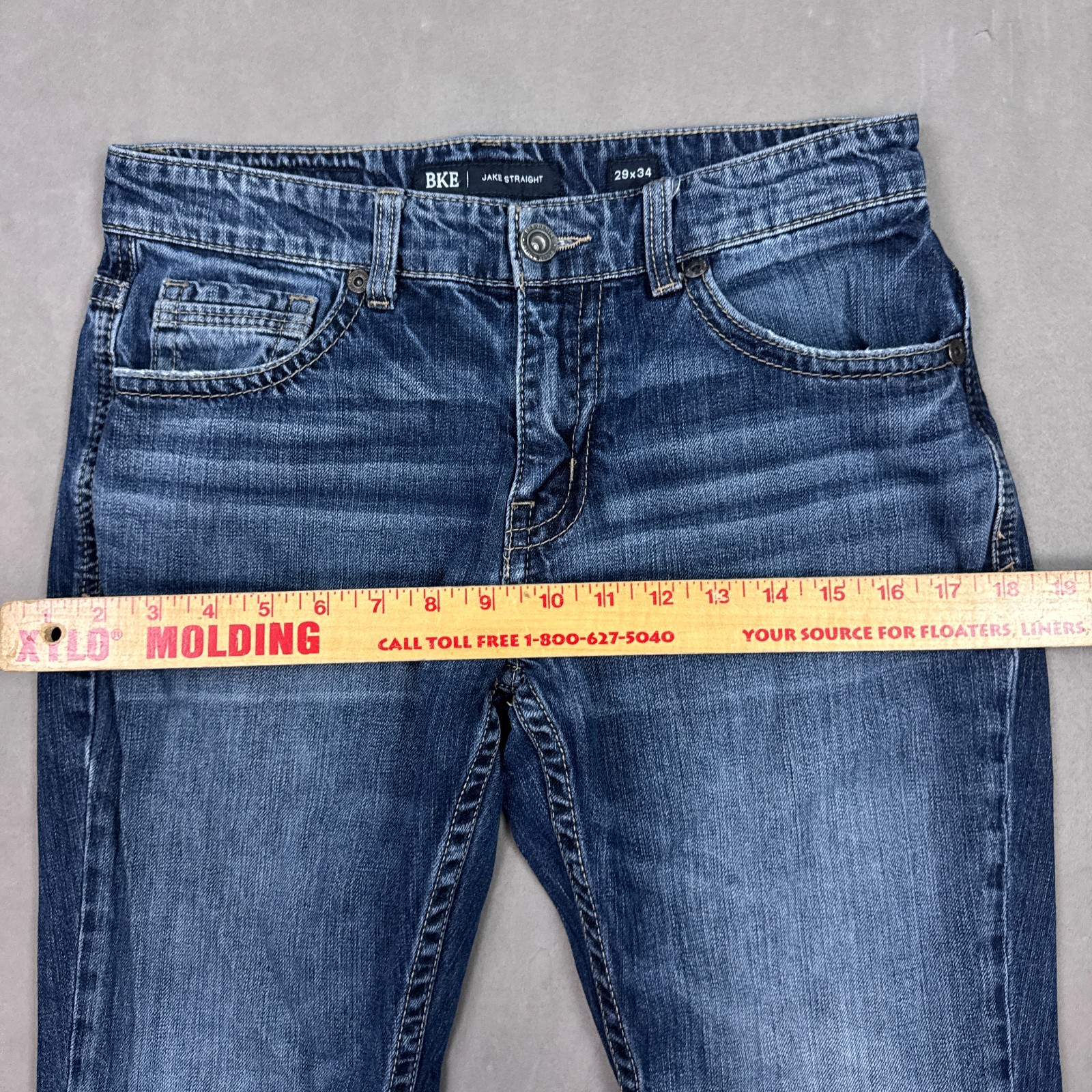 BKE Buckle Jeans Mens 30×32 Blue Jake Denim Pants Faded Washed Out (Tag29x34)