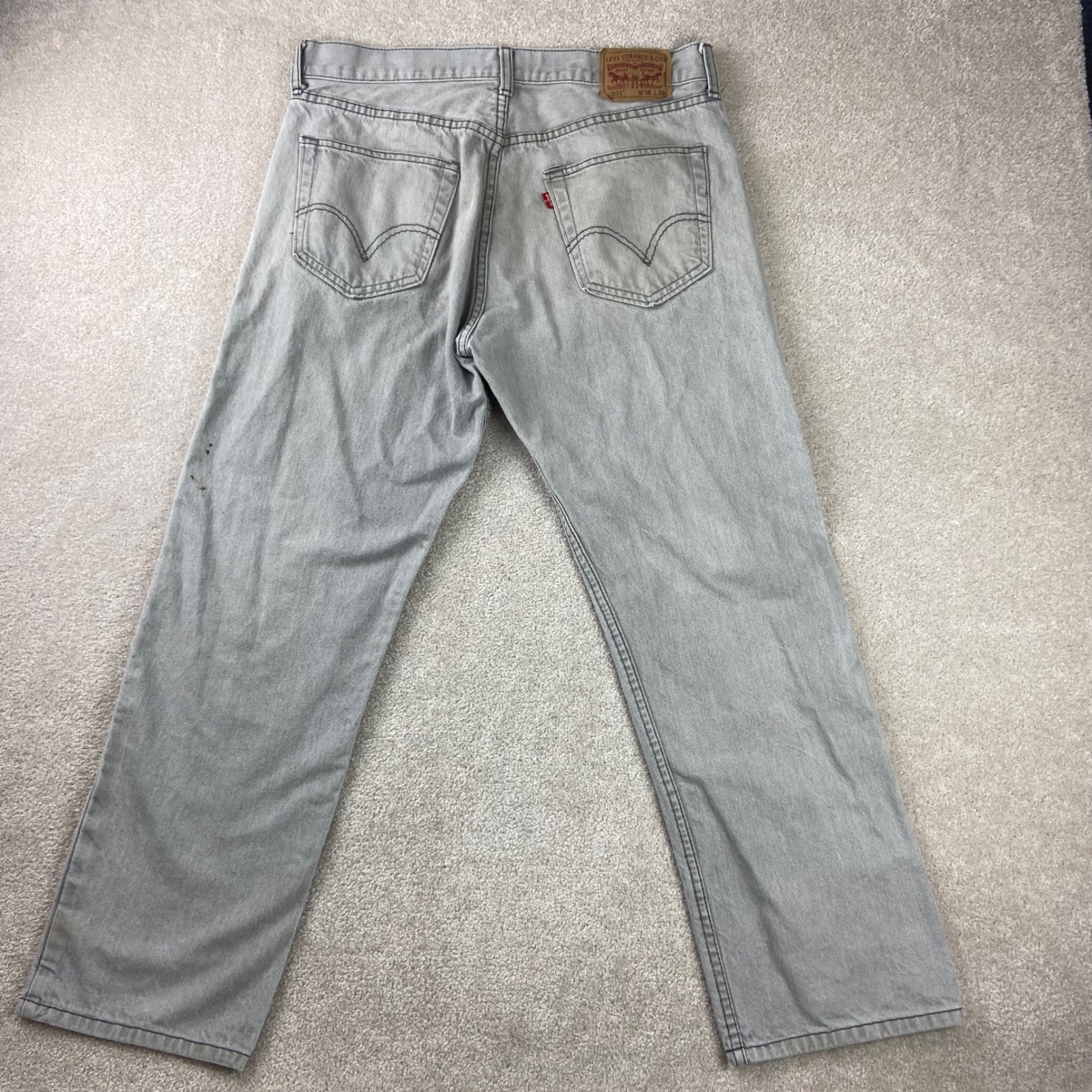 Vintage Levi’s 501 Original Mens 36×30 (Fits 35×29) Grey Button Fly Denim