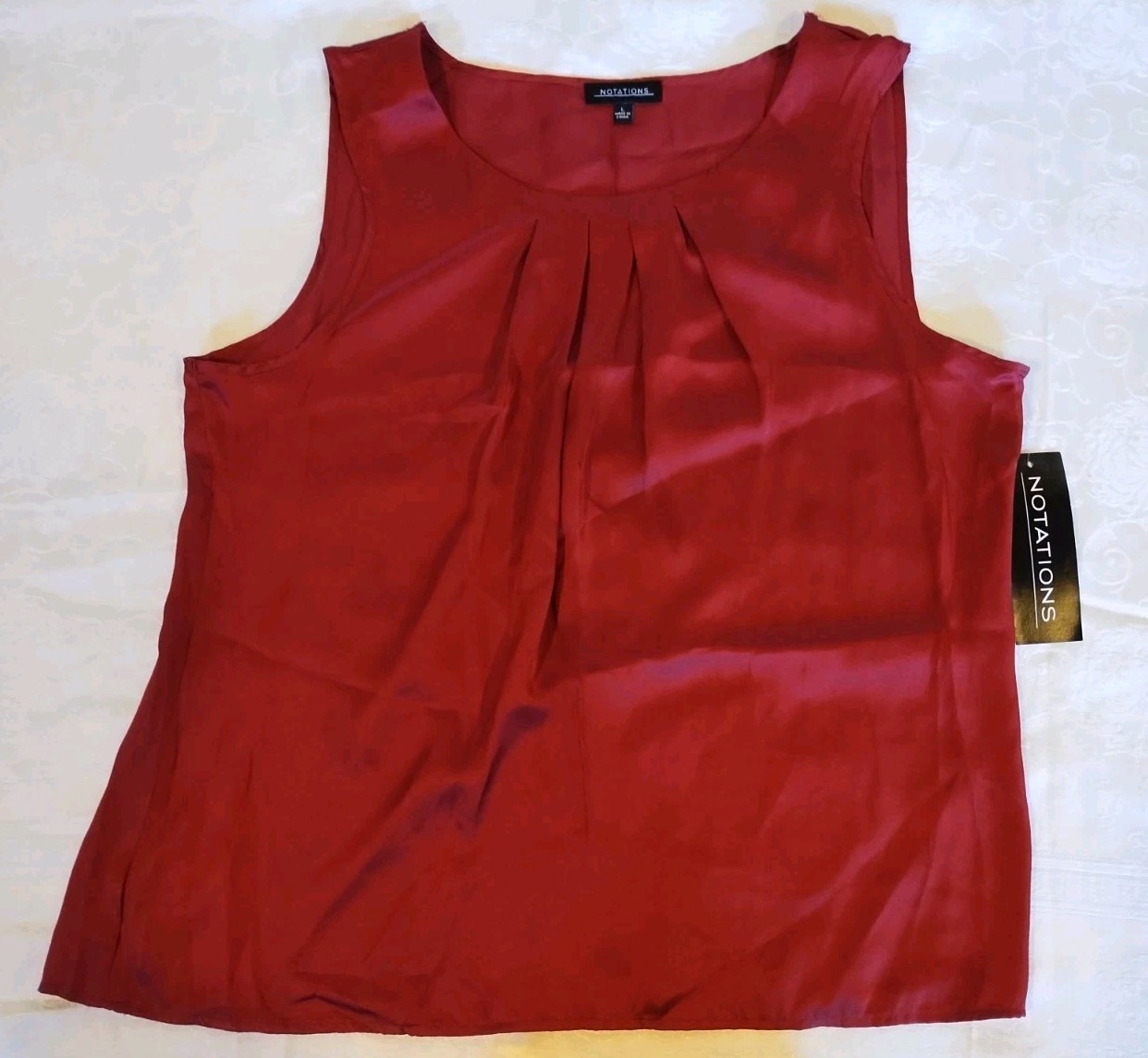 Notations Top Women’s Large Sleeveless Semi-Sheer